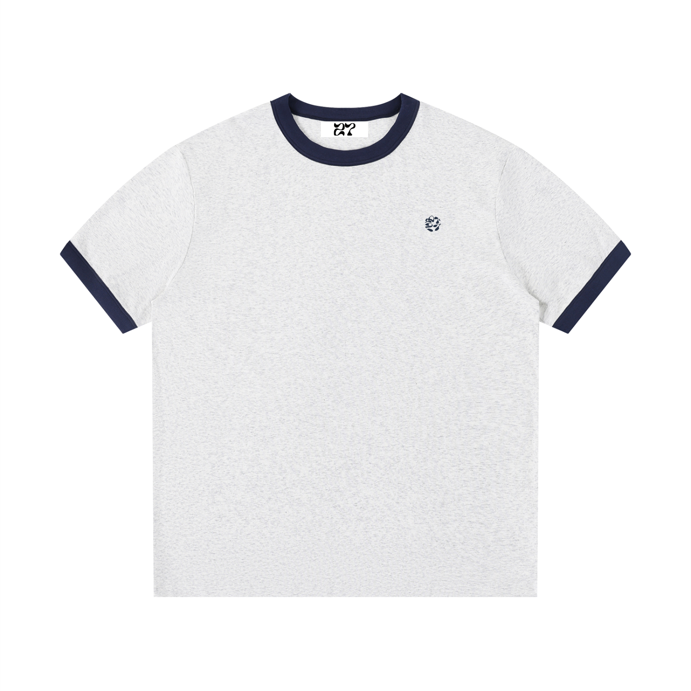 Contrast Edge Ribbed Crewneck T-Shirt