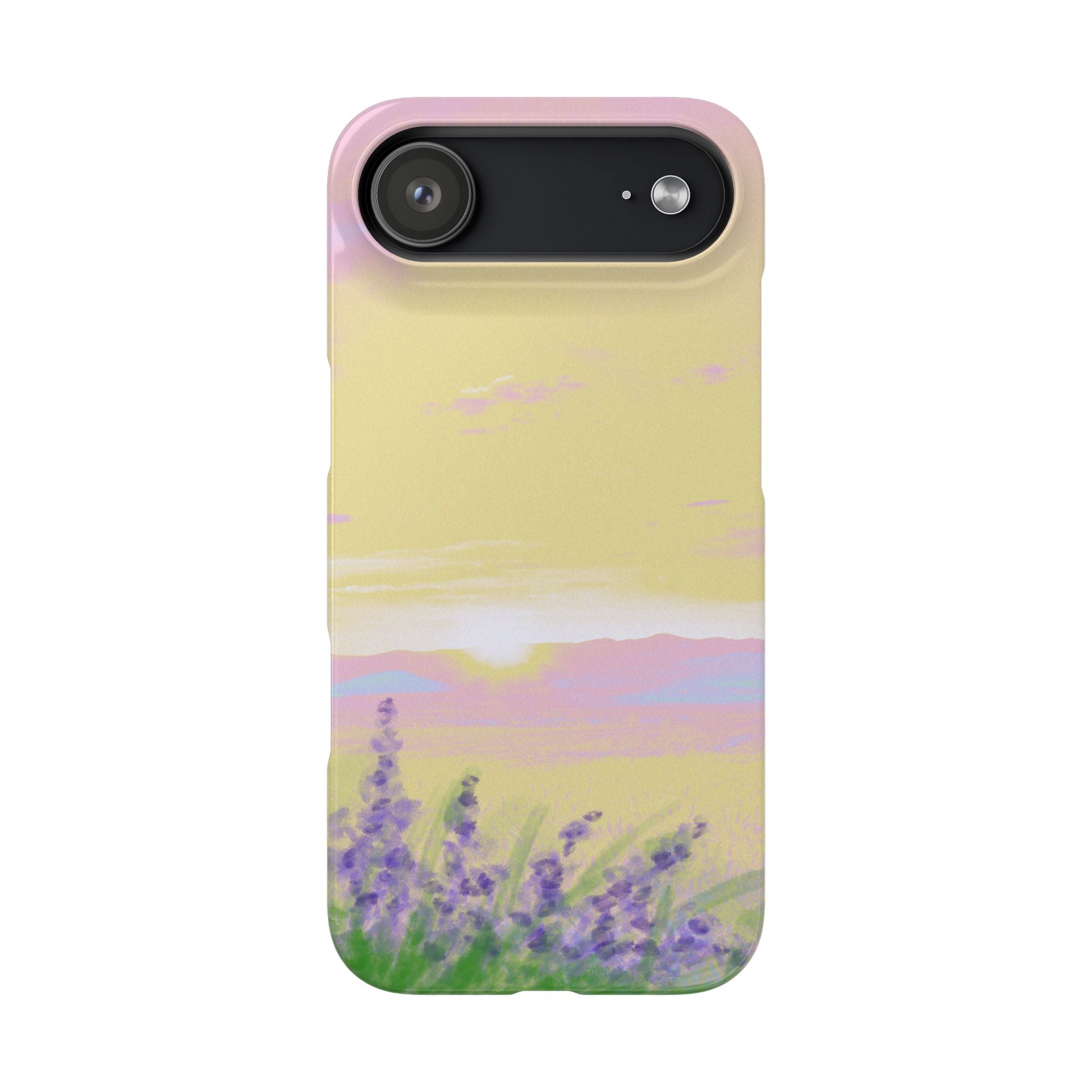Pastel Lavender Field Phone Case — Sunset Sky Snap Case