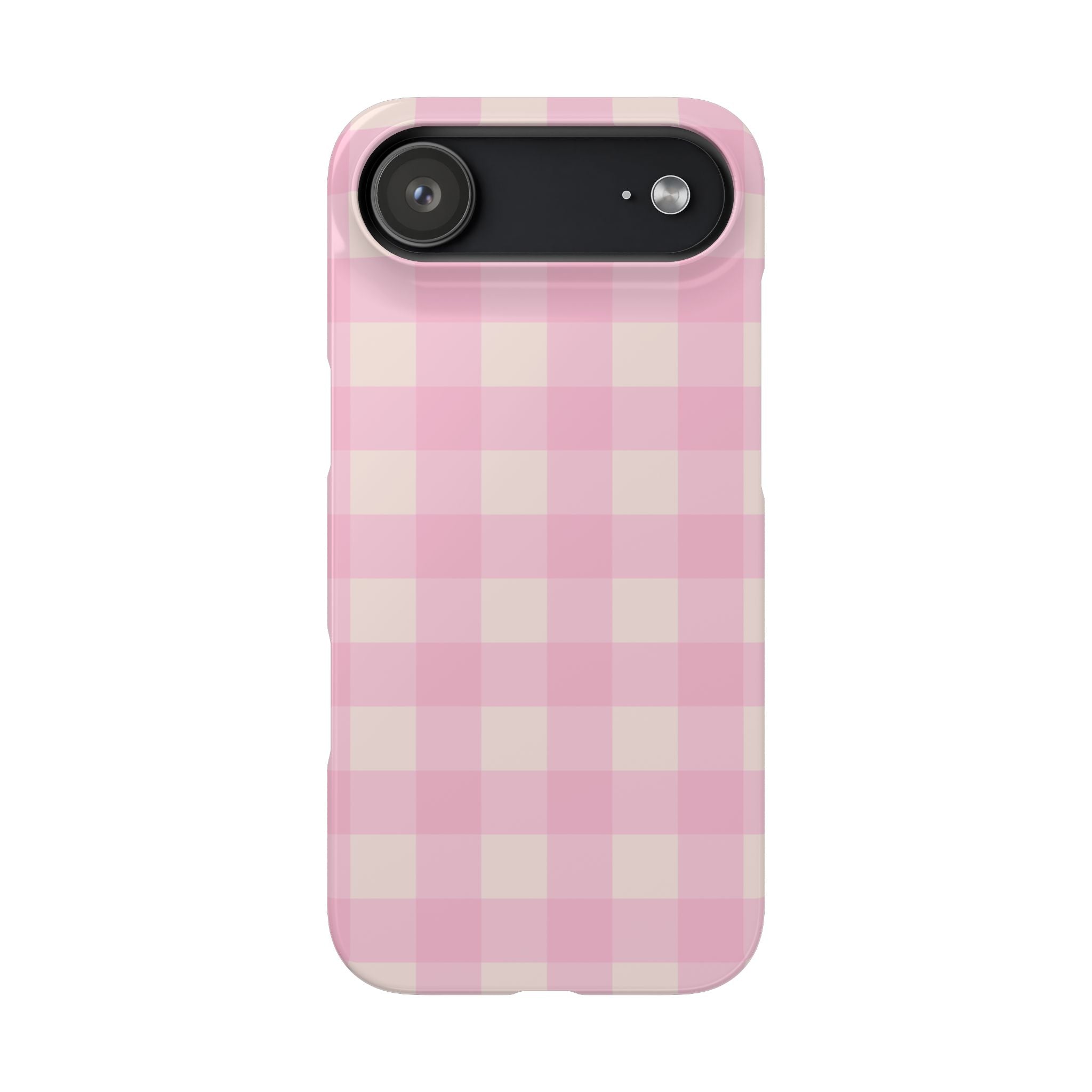 Pink Gingham Snap Phone Case - Cute Pastel Checkered iPhone Cover