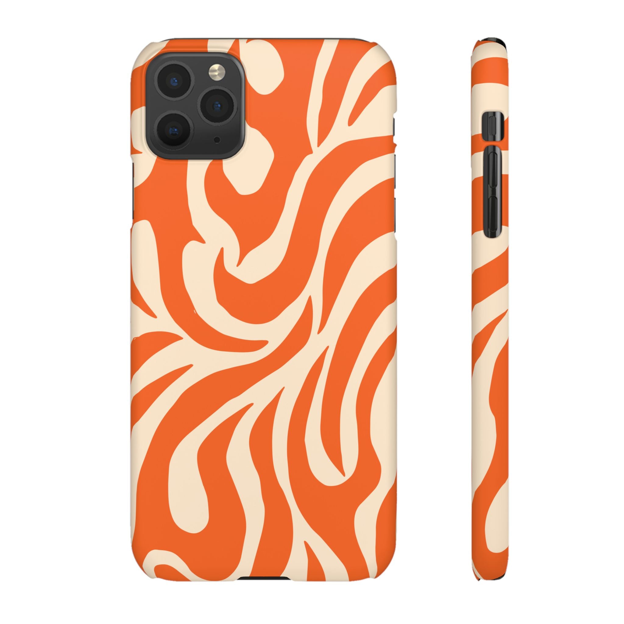 Orange Swirl Phone Case — Retro Abstract iPhone Snap Case
