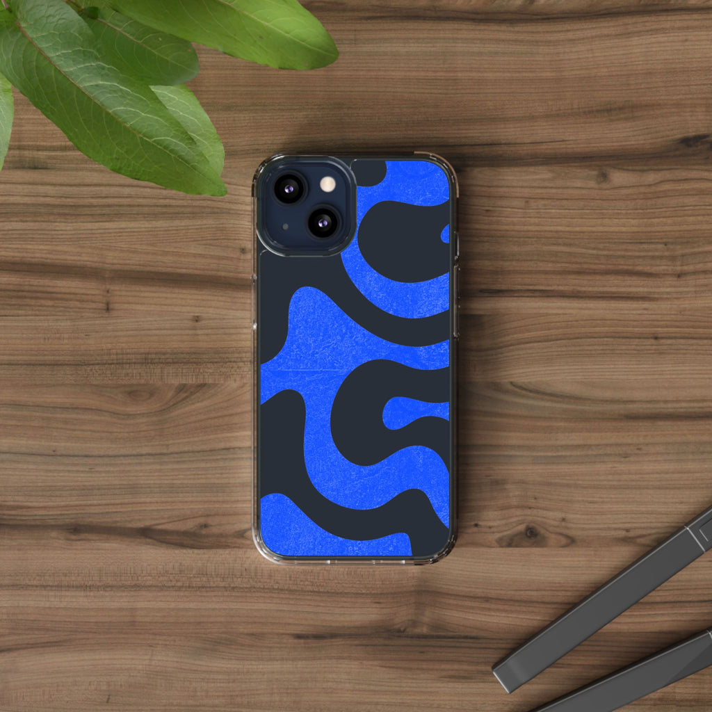 Copy of Abstract Blue Wave Clear Phone Case