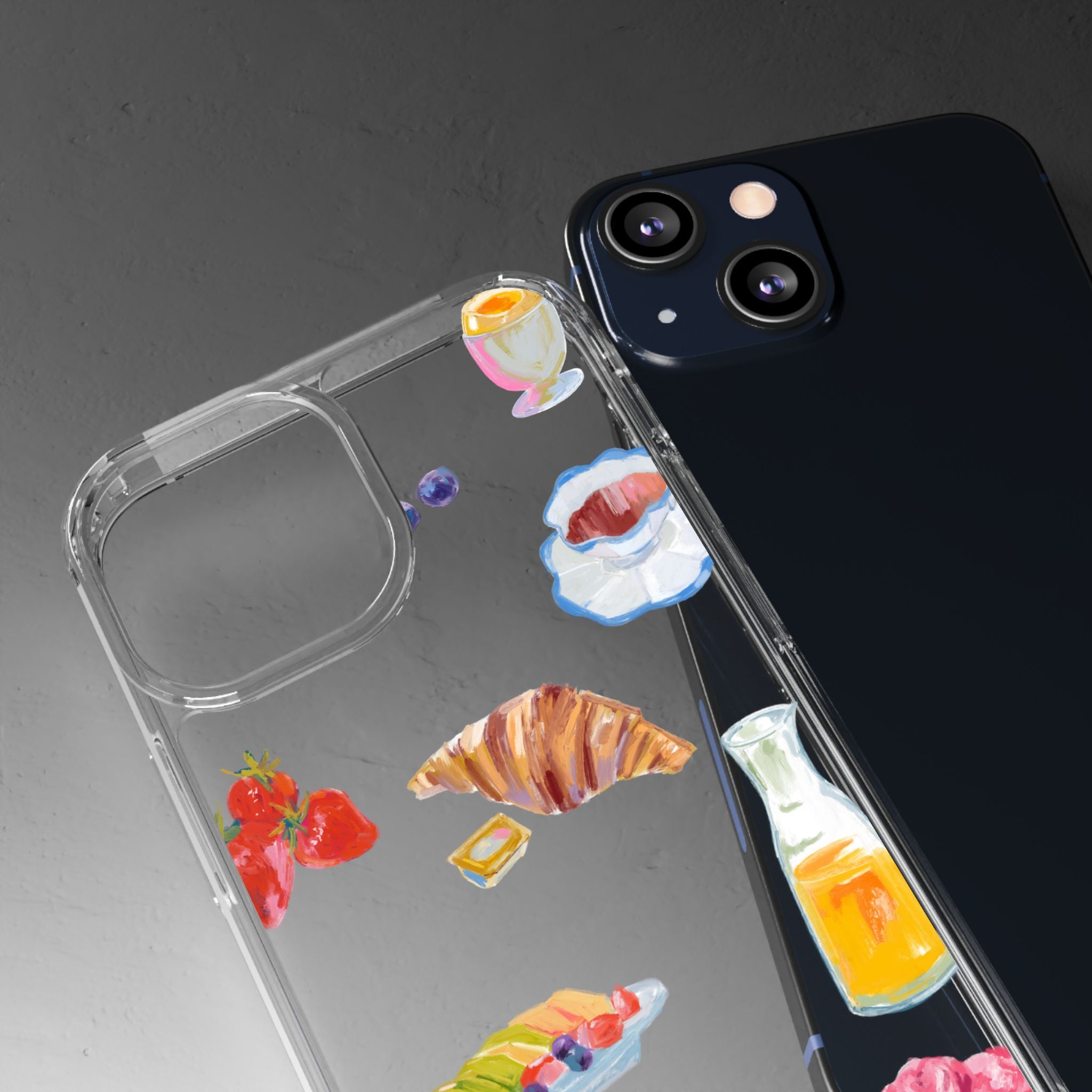 Clear Phone Case — Breakfast Pastries & Brunch Icons Clear Case
