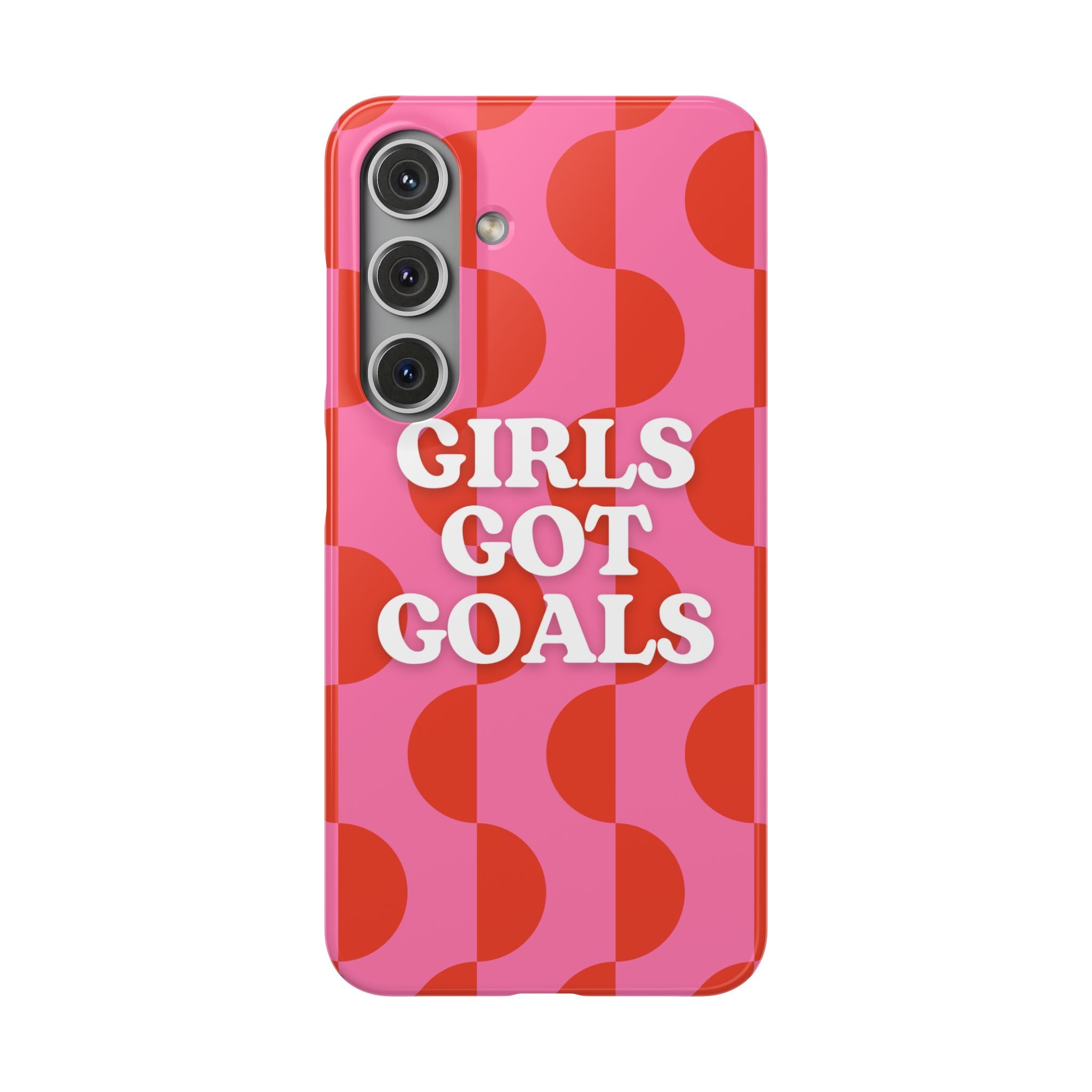 Girls Got Goals Phone Case - Retro Pink Red Motivational Snap Case