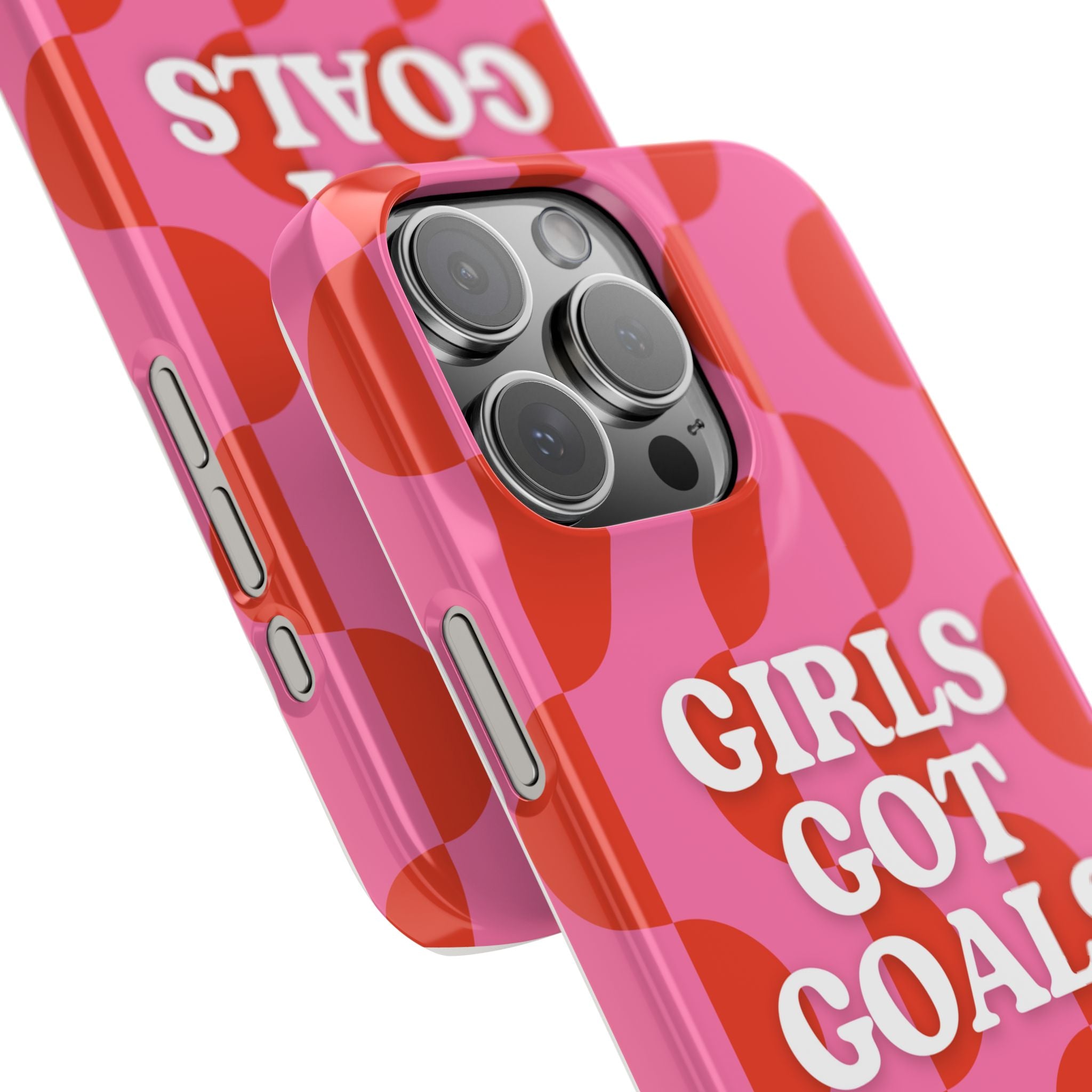 Girls Got Goals Phone Case - Retro Pink Red Motivational Snap Case