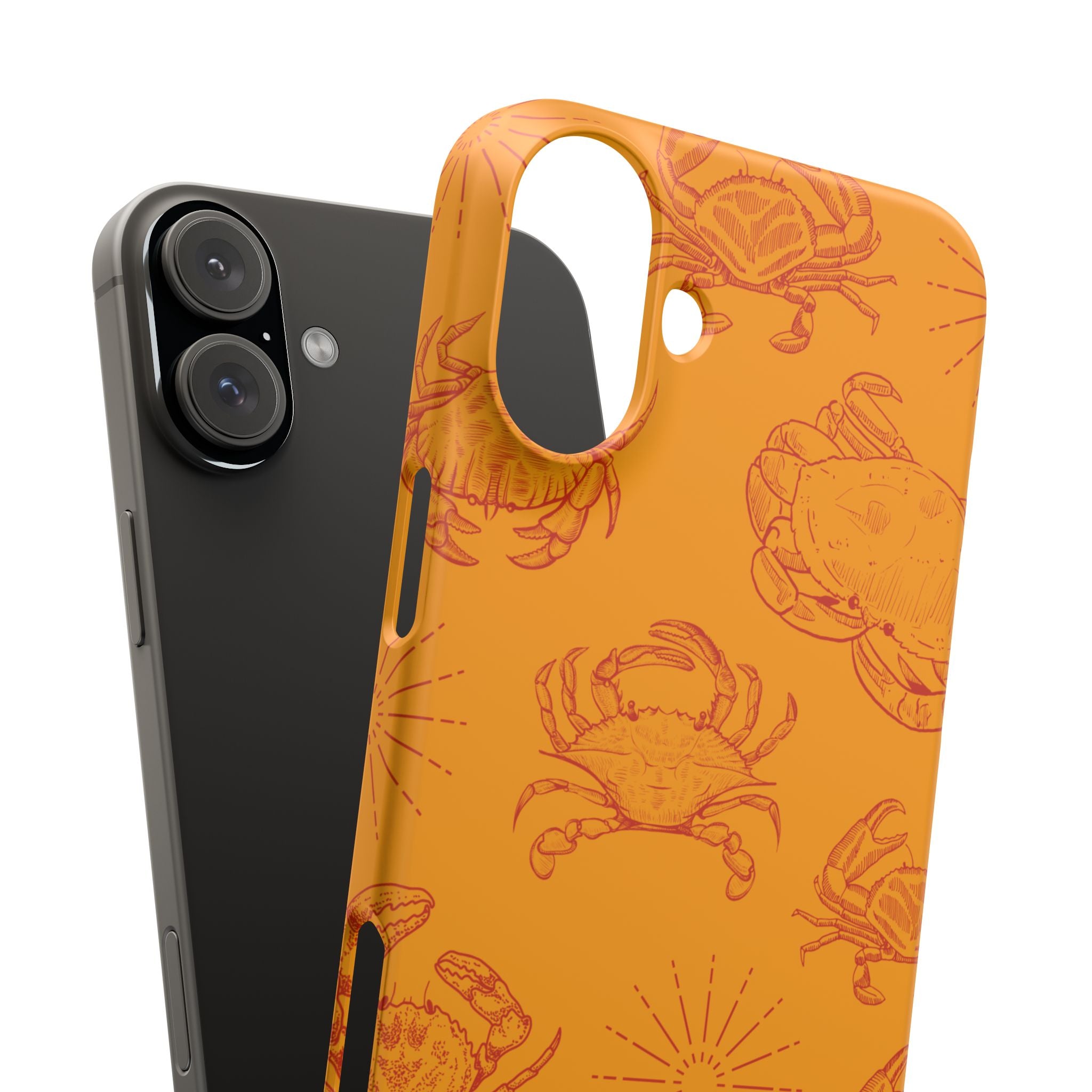 Crab Pattern Snap Case – Orange Coastal Phone Cover