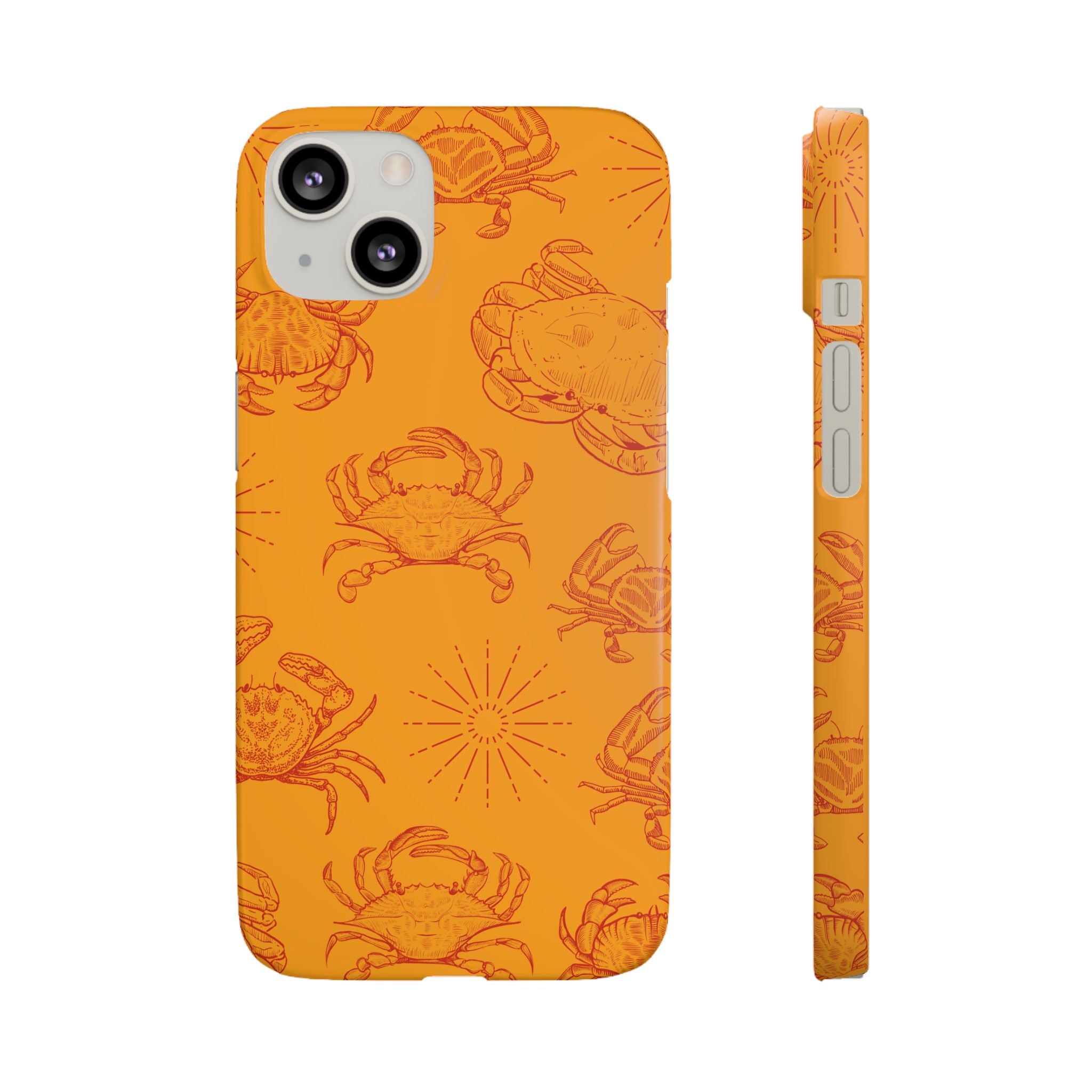 Crab Pattern Snap Case – Orange Coastal Phone Cover