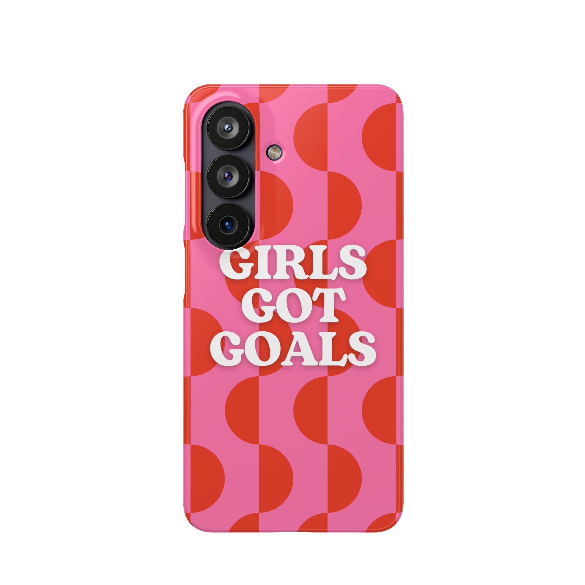 Girls Got Goals Phone Case - Retro Pink Red Motivational Snap Case