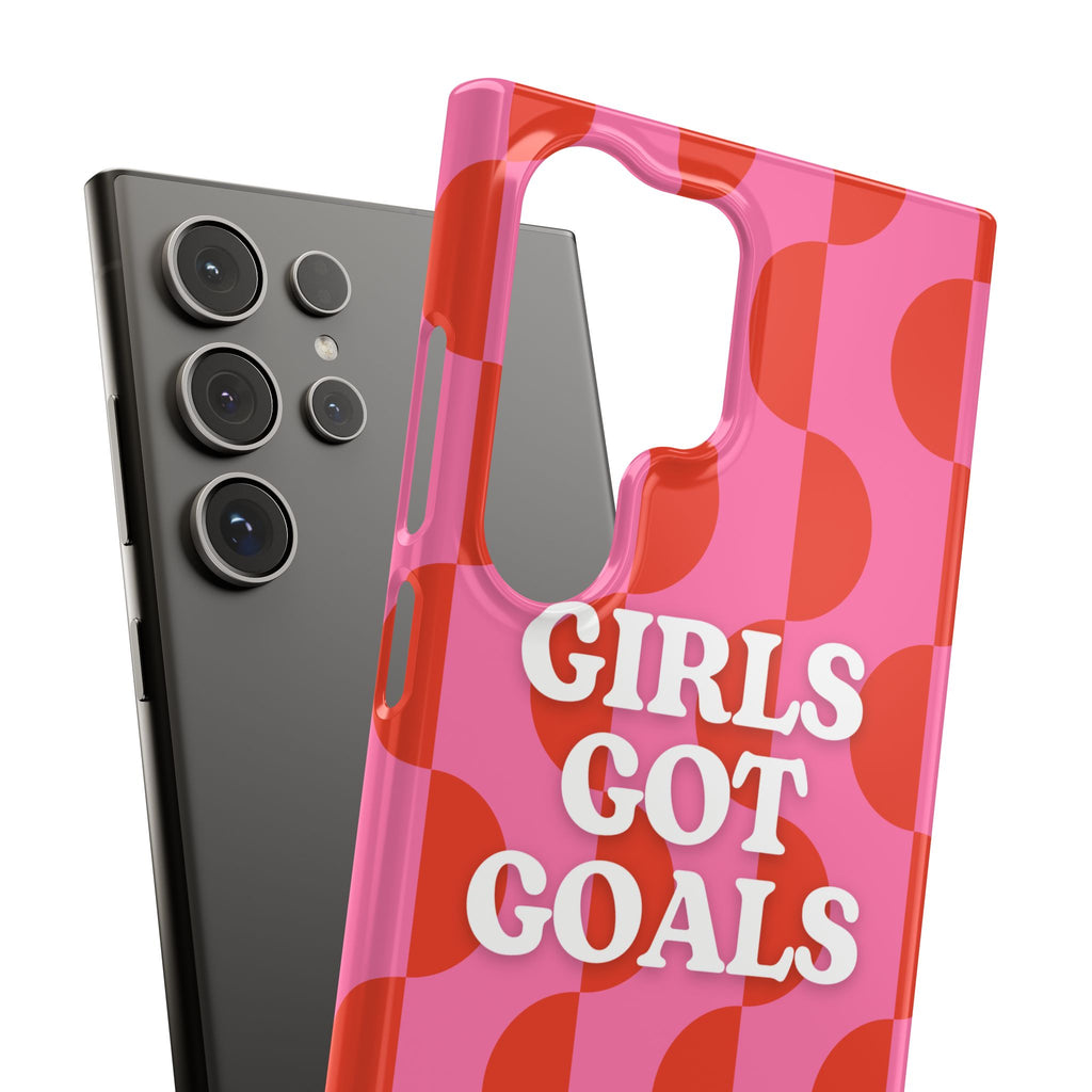 Girls Got Goals Phone Case - Retro Pink Red Motivational Snap Case