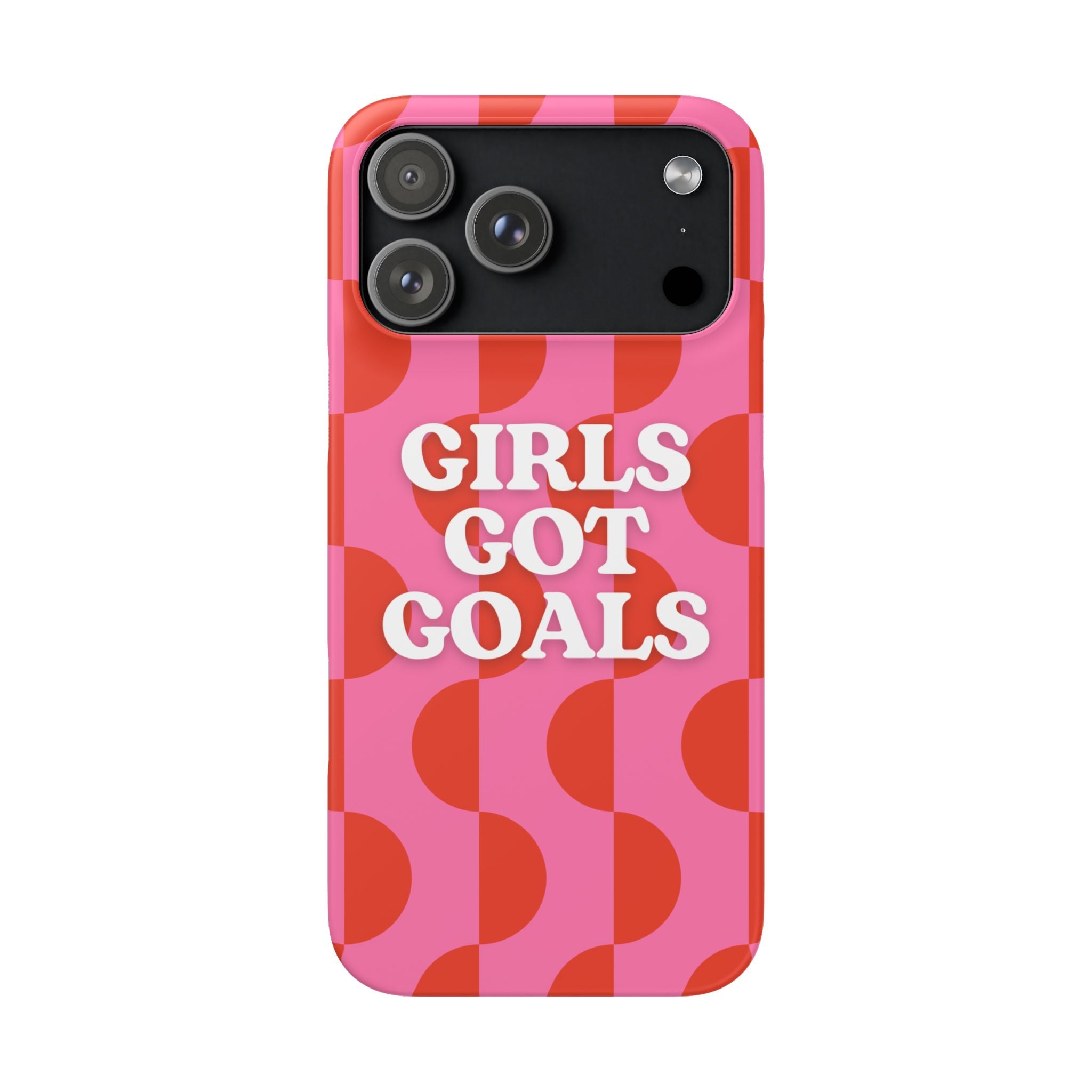 Girls Got Goals Phone Case - Retro Pink Red Motivational Snap Case