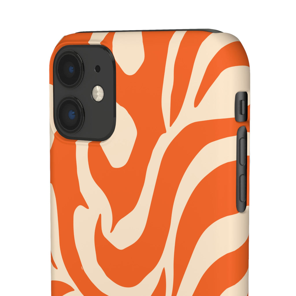 Orange Swirl Phone Case — Retro Abstract iPhone Snap Case