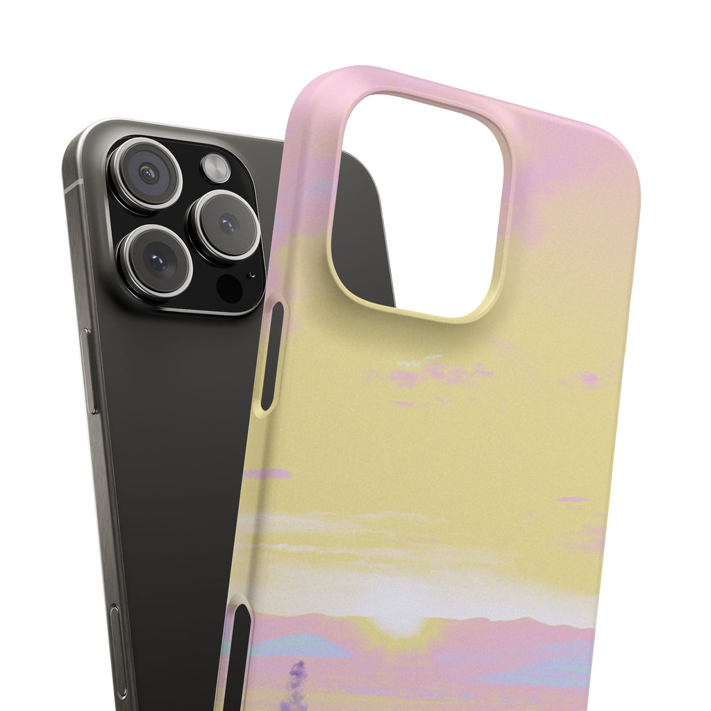 Pastel Lavender Field Phone Case — Sunset Sky Snap Case