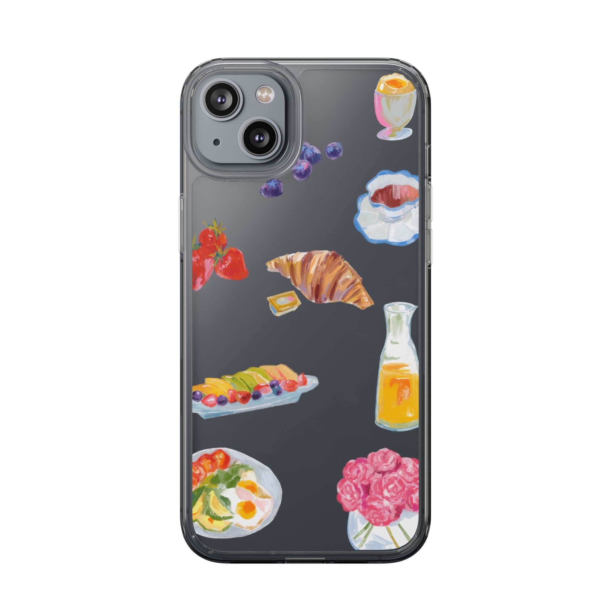 Clear Phone Case — Breakfast Pastries & Brunch Icons Clear Case