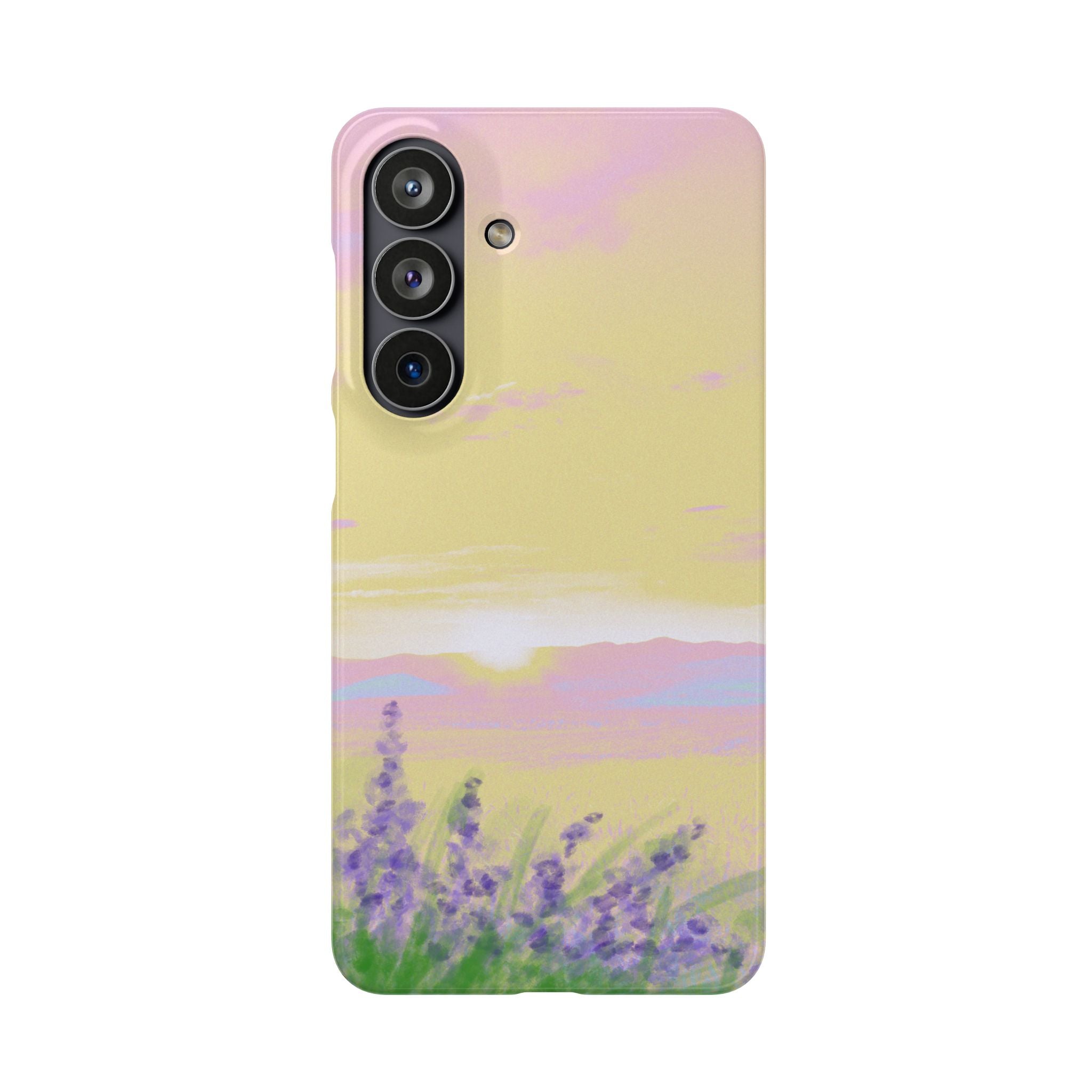 Pastel Lavender Field Phone Case — Sunset Sky Snap Case