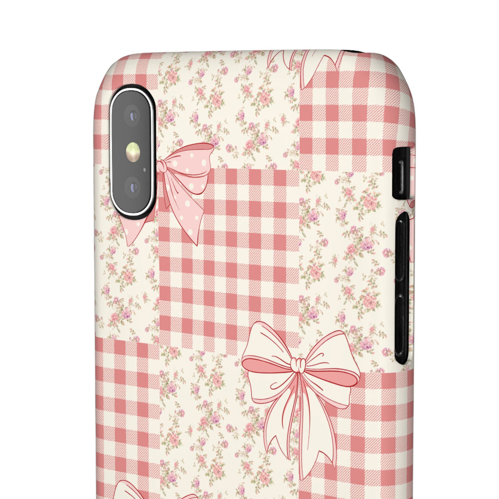 Pink Bow Patchwork Case