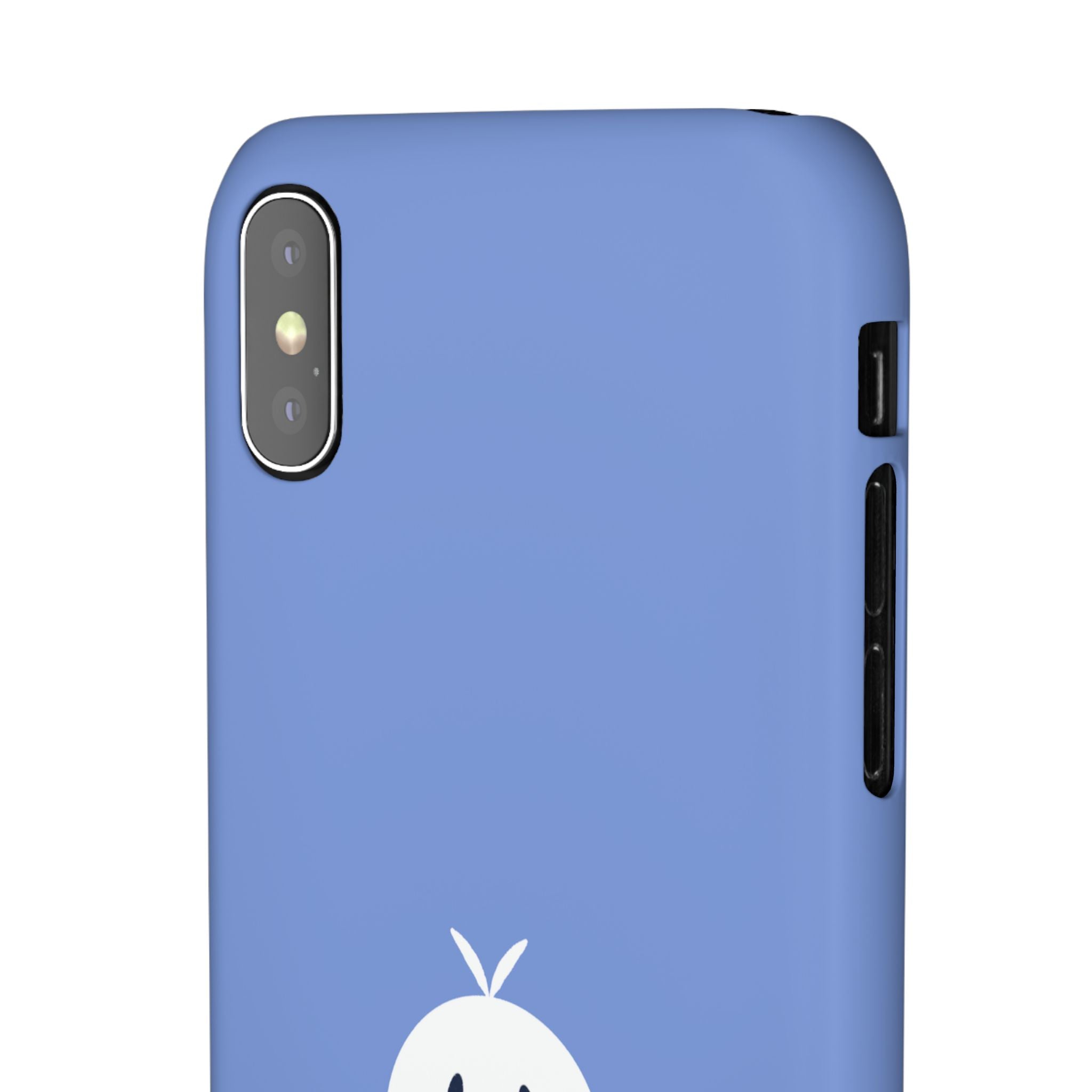 Cute Goose Phone Case – Blue Snap Phone Cover with Whimsical Bird Design