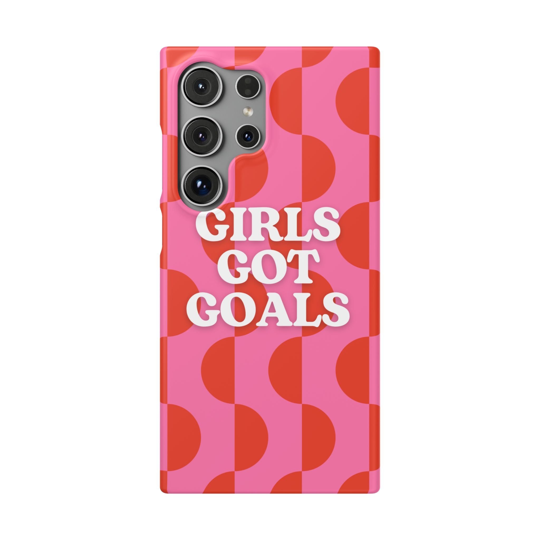 Girls Got Goals Phone Case - Retro Pink Red Motivational Snap Case