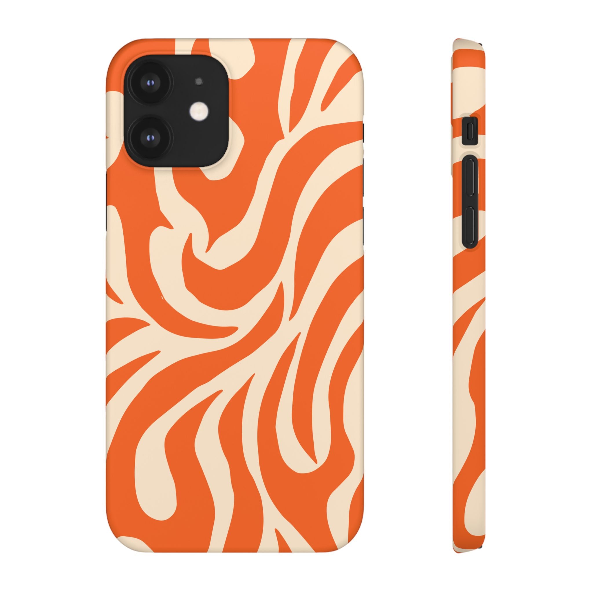 Orange Swirl Phone Case — Retro Abstract iPhone Snap Case