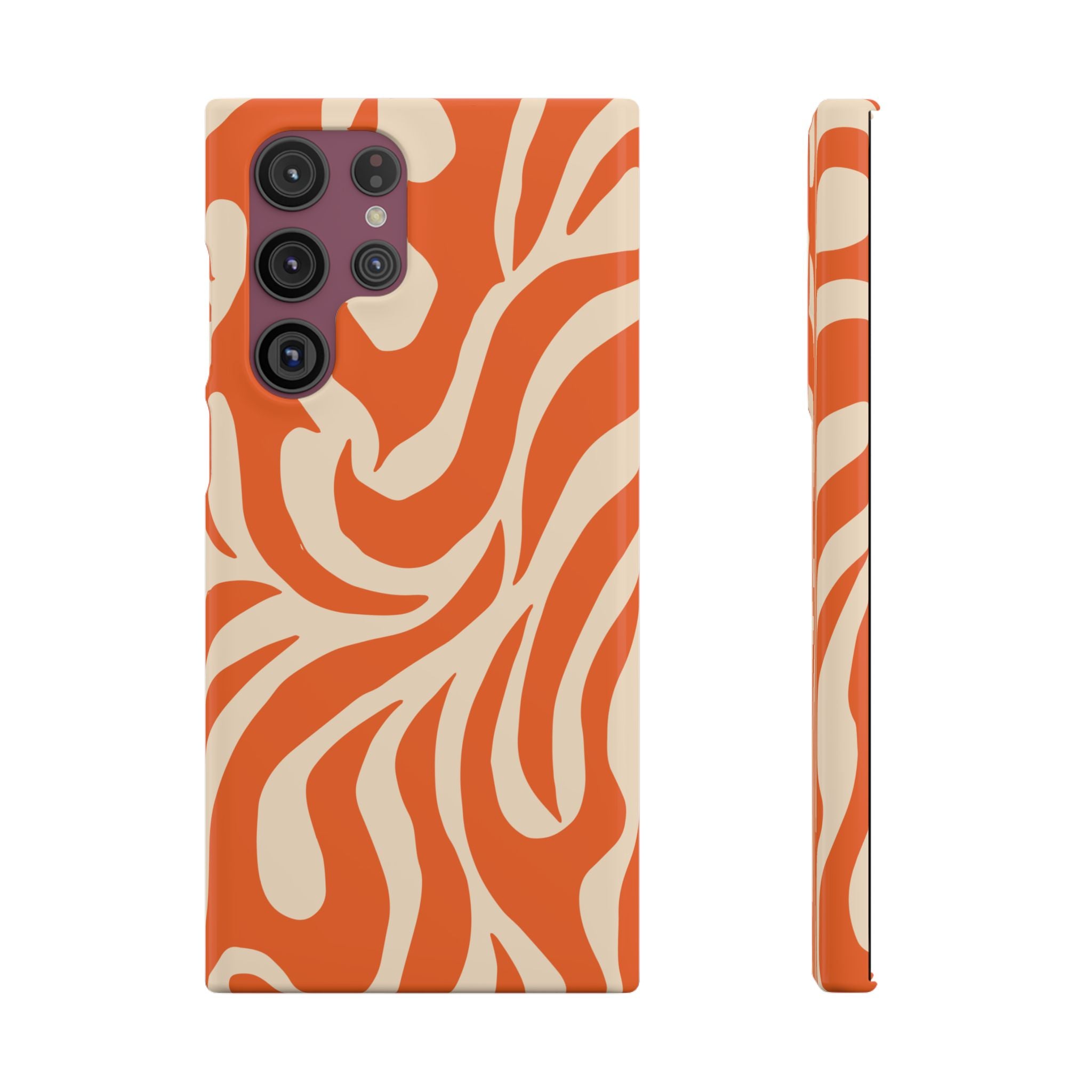 Orange Swirl Phone Case — Retro Abstract iPhone Snap Case