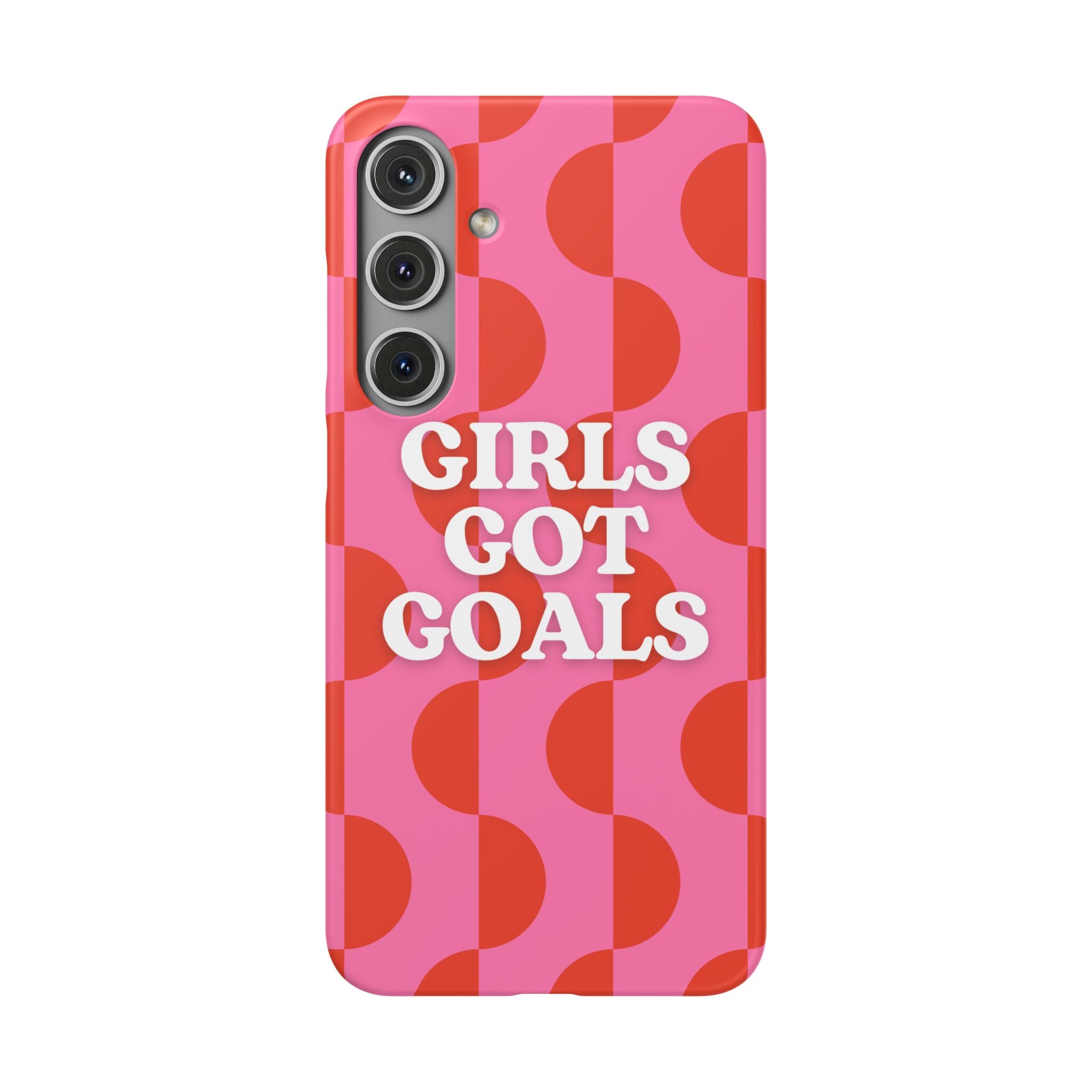 Girls Got Goals Phone Case - Retro Pink Red Motivational Snap Case