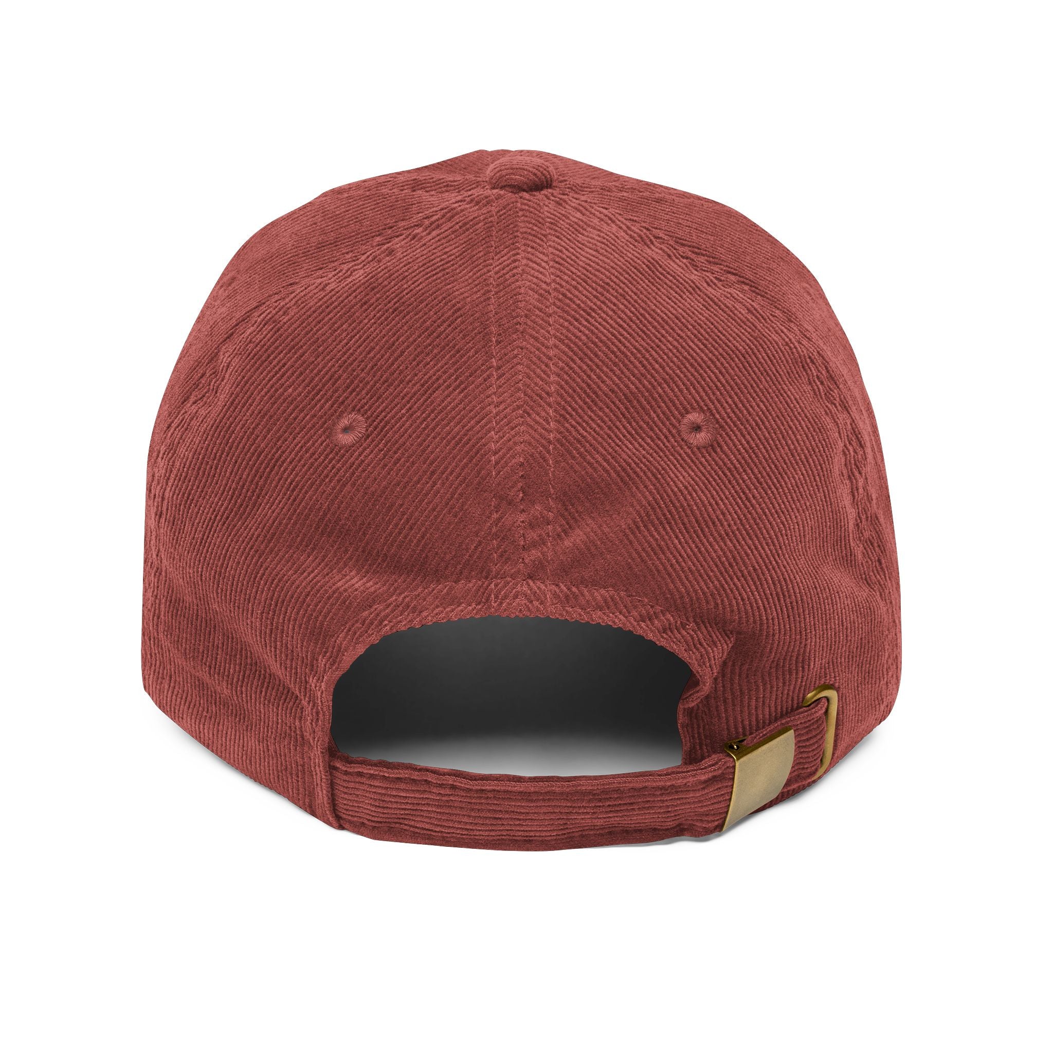 Vintage Corduroy Embroidered Rose Cap — Washed Rust Dad Hat