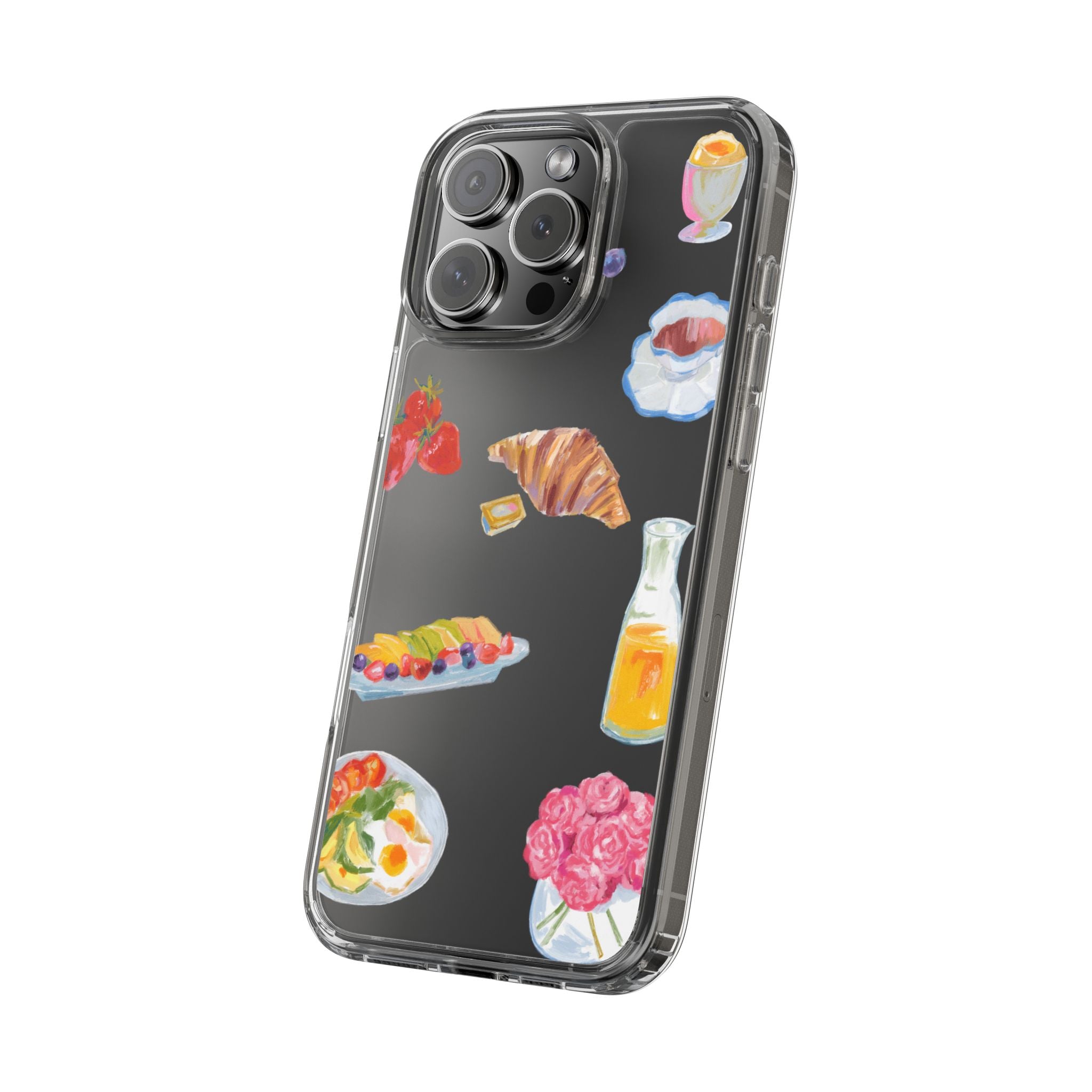 Clear Phone Case — Breakfast Pastries & Brunch Icons Clear Case