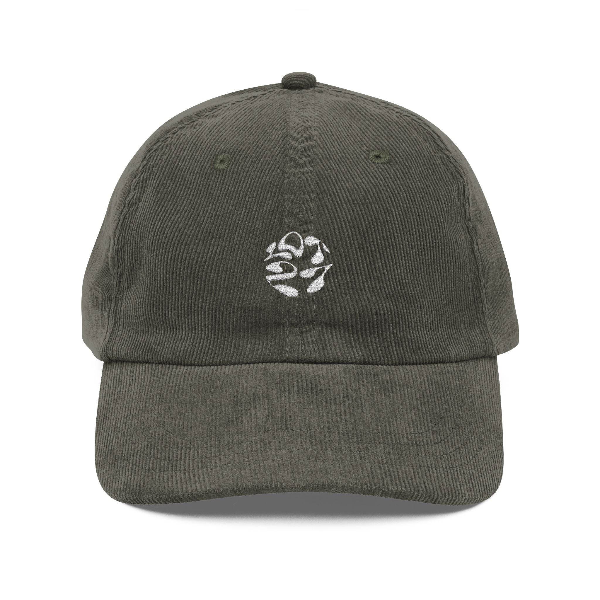 Vintage Corduroy Embroidered Rose Cap — Washed Rust Dad Hat