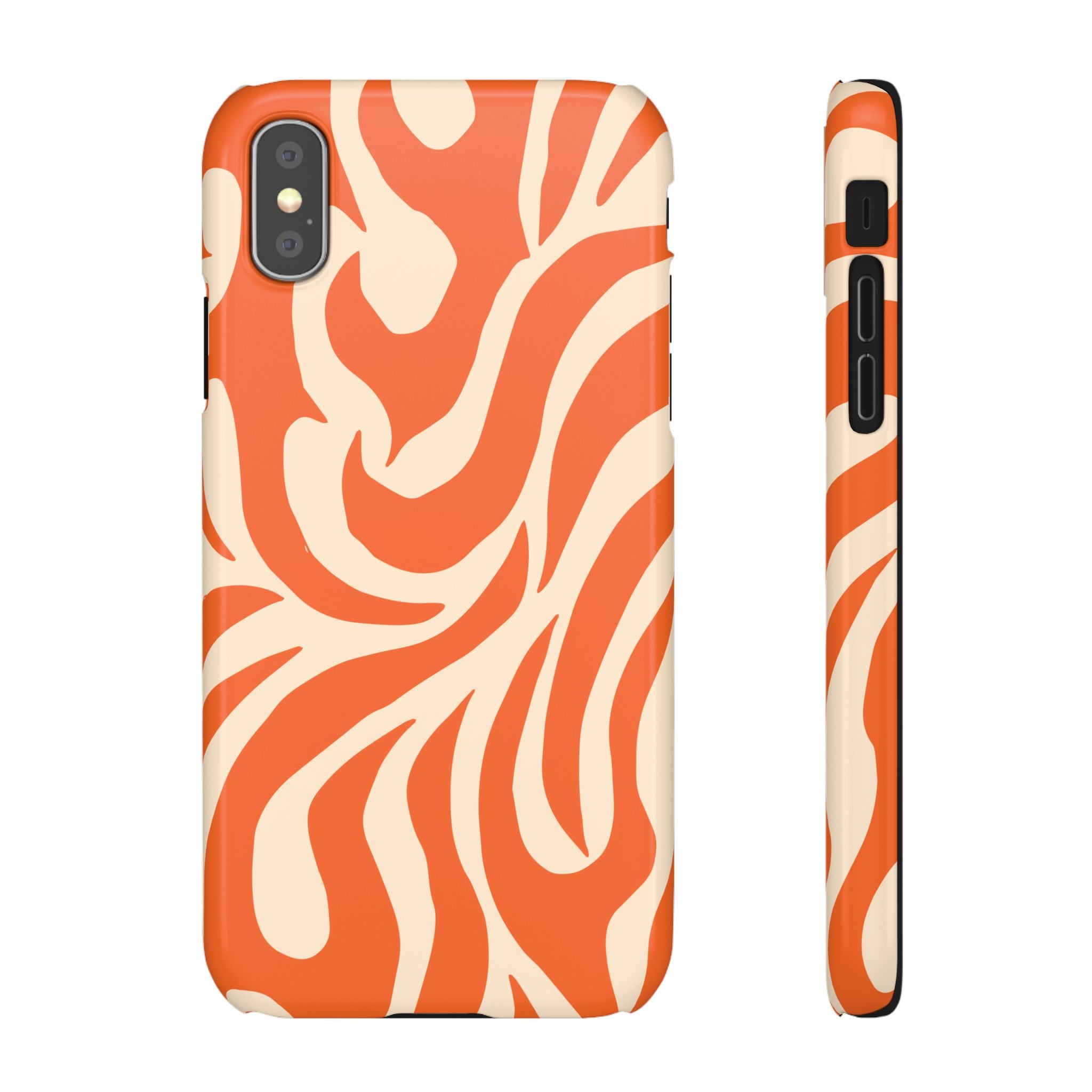 Orange Swirl Phone Case — Retro Abstract iPhone Snap Case
