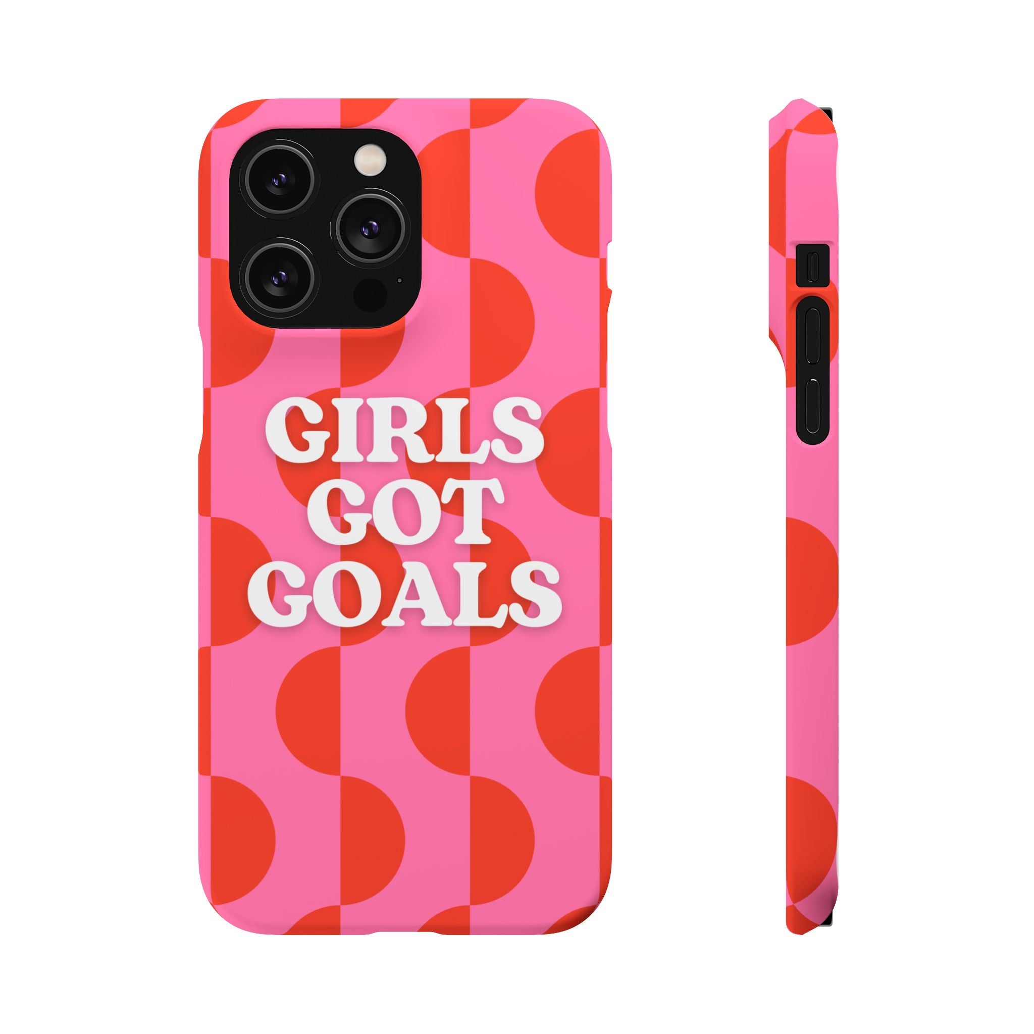 Girls Got Goals Phone Case - Retro Pink Red Motivational Snap Case