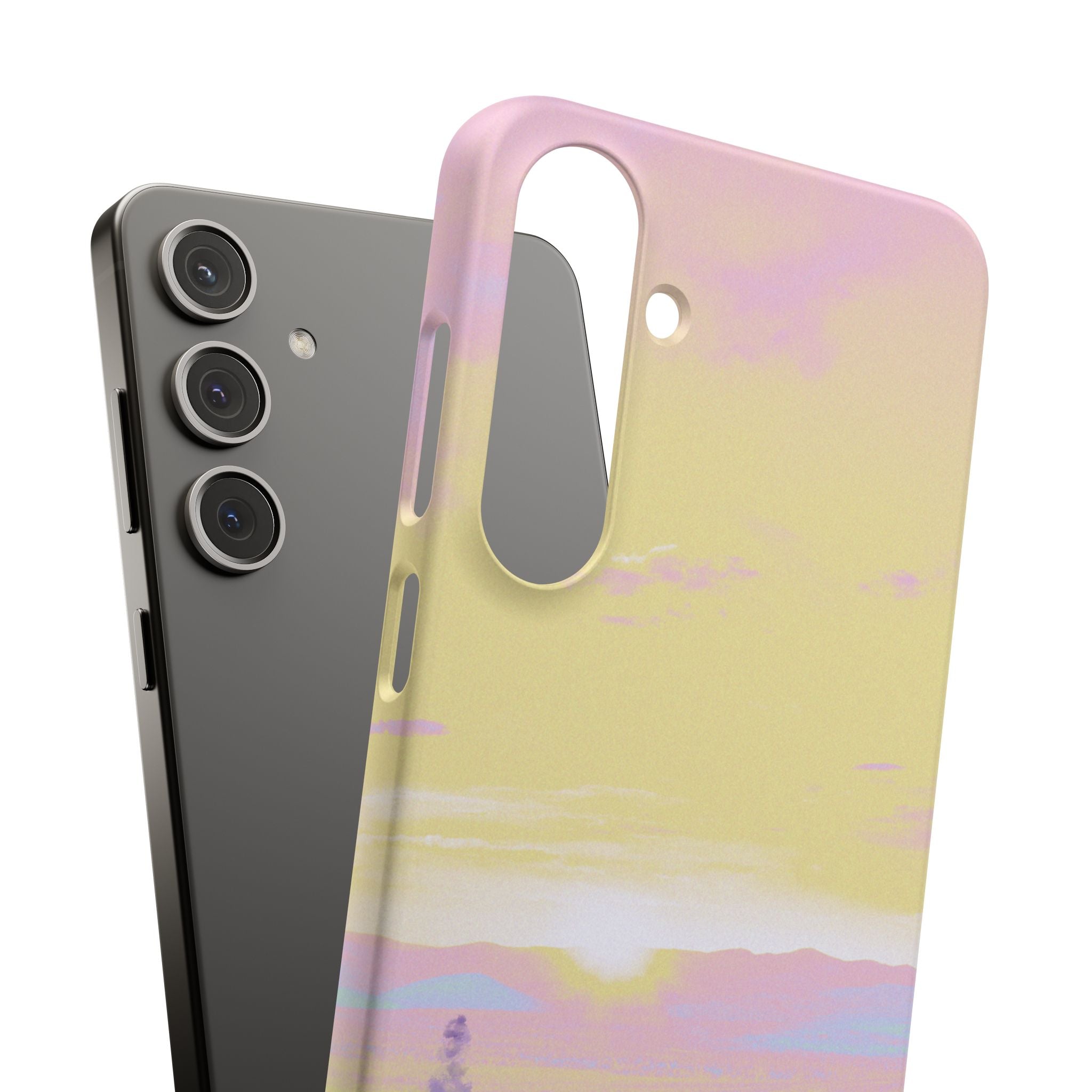 Pastel Lavender Field Phone Case — Sunset Sky Snap Case