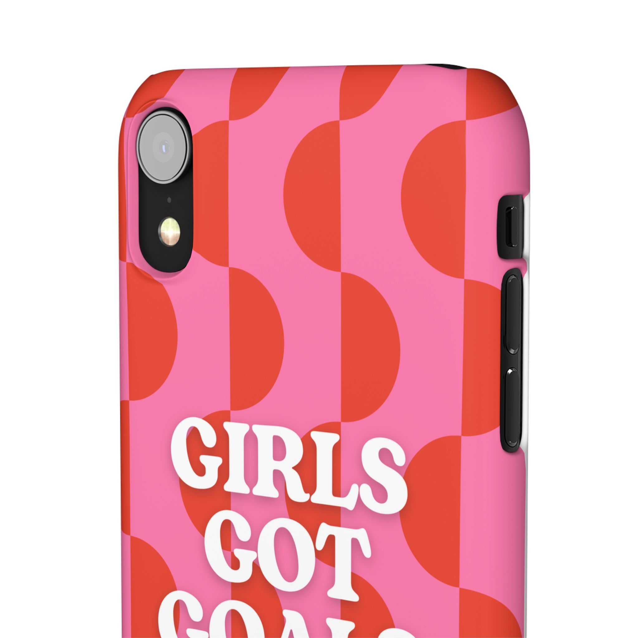 Girls Got Goals Phone Case - Retro Pink Red Motivational Snap Case