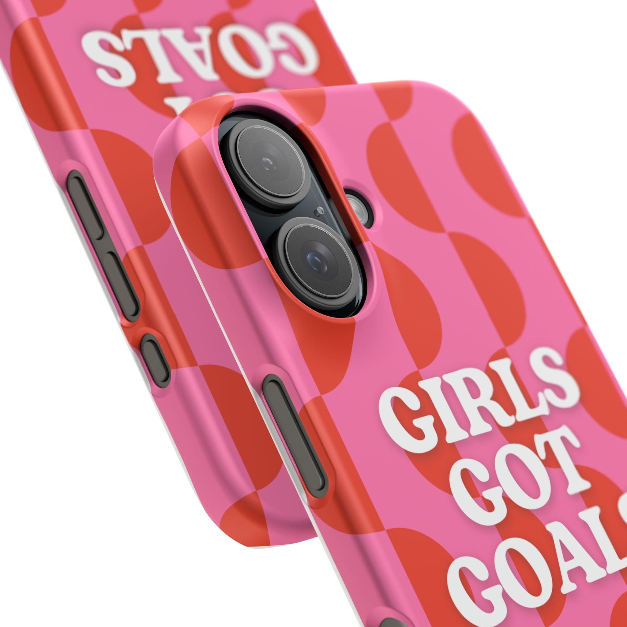 Girls Got Goals Phone Case - Retro Pink Red Motivational Snap Case