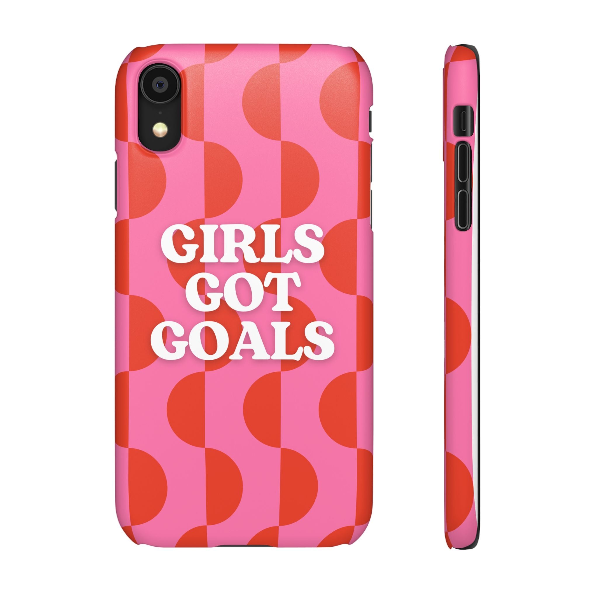 Girls Got Goals Phone Case - Retro Pink Red Motivational Snap Case