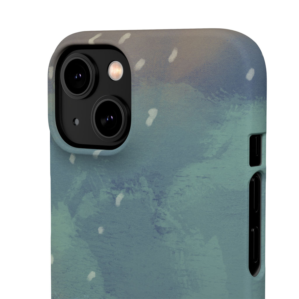 Artistic Rainfall Phone Case – Woman with Umbrella Design