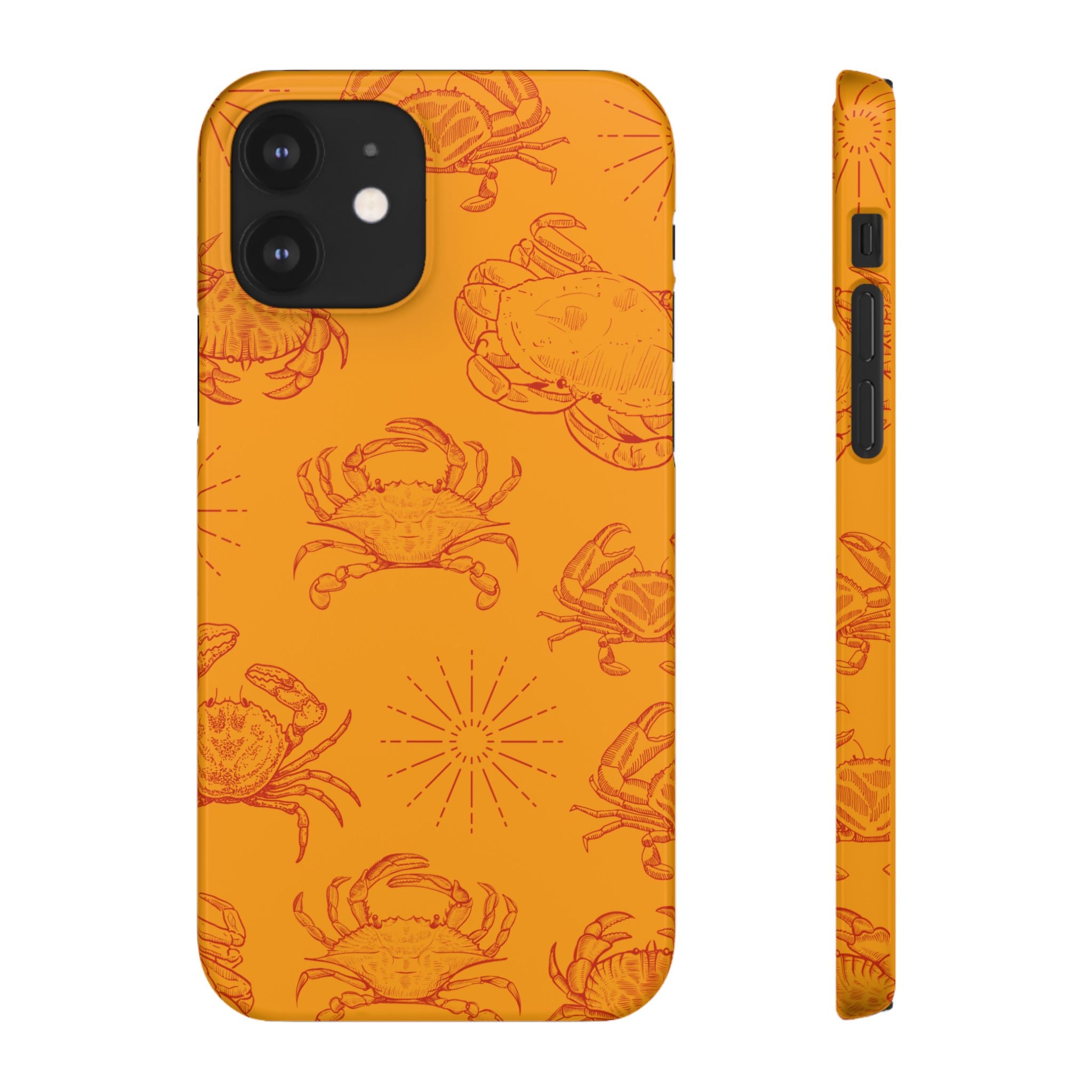Crab Pattern Snap Case – Orange Coastal Phone Cover