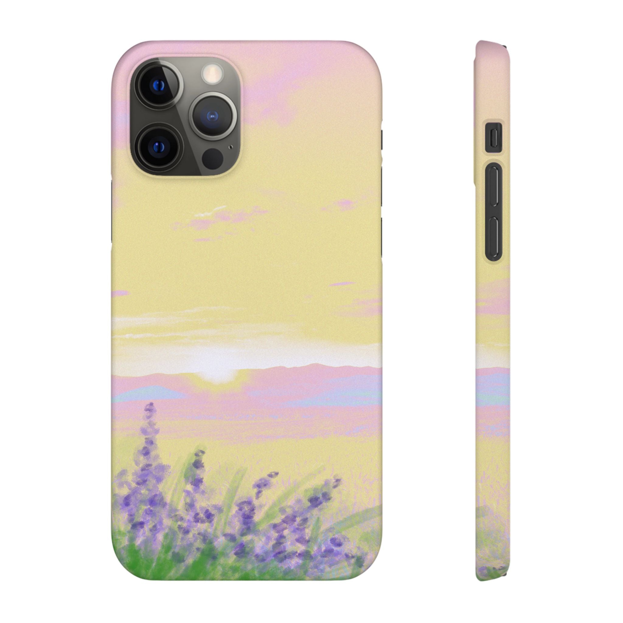 Pastel Lavender Field Phone Case — Sunset Sky Snap Case