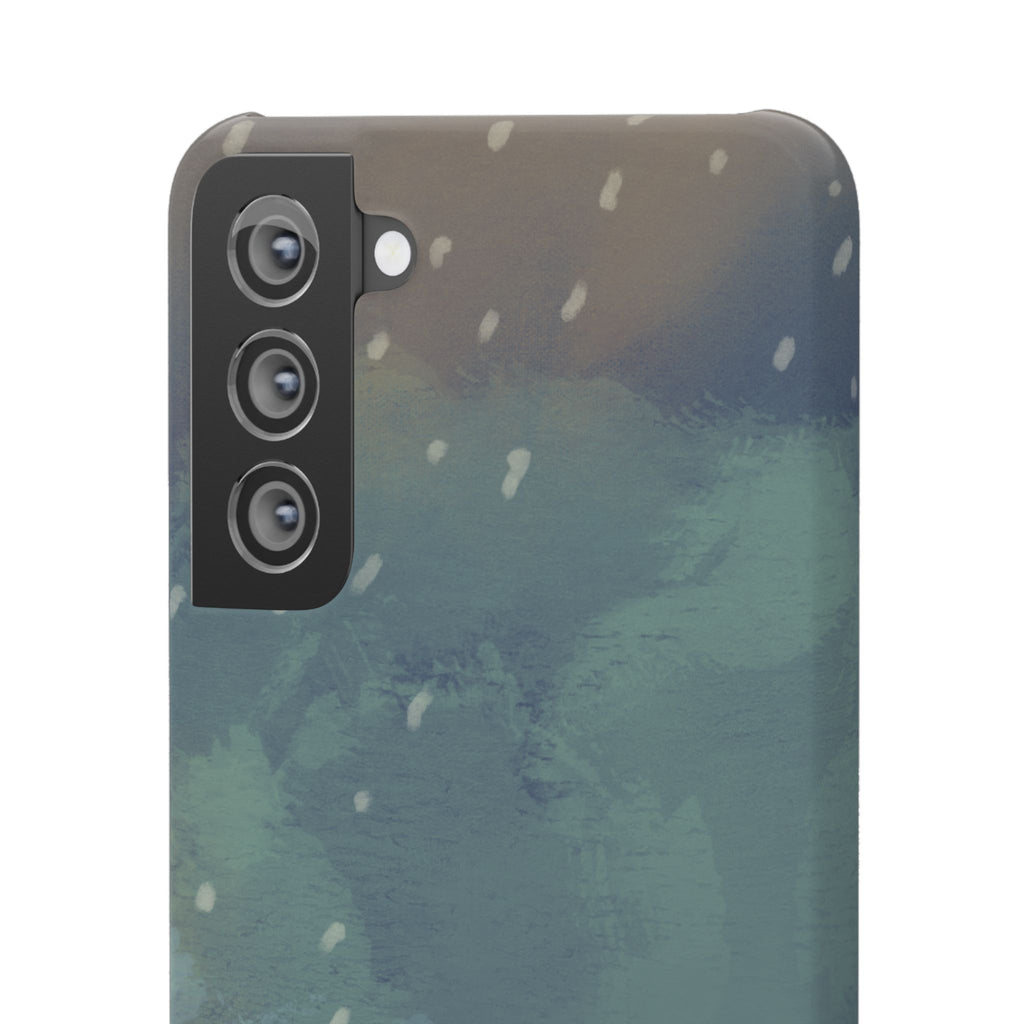 Artistic Rainfall Phone Case – Woman with Umbrella Design