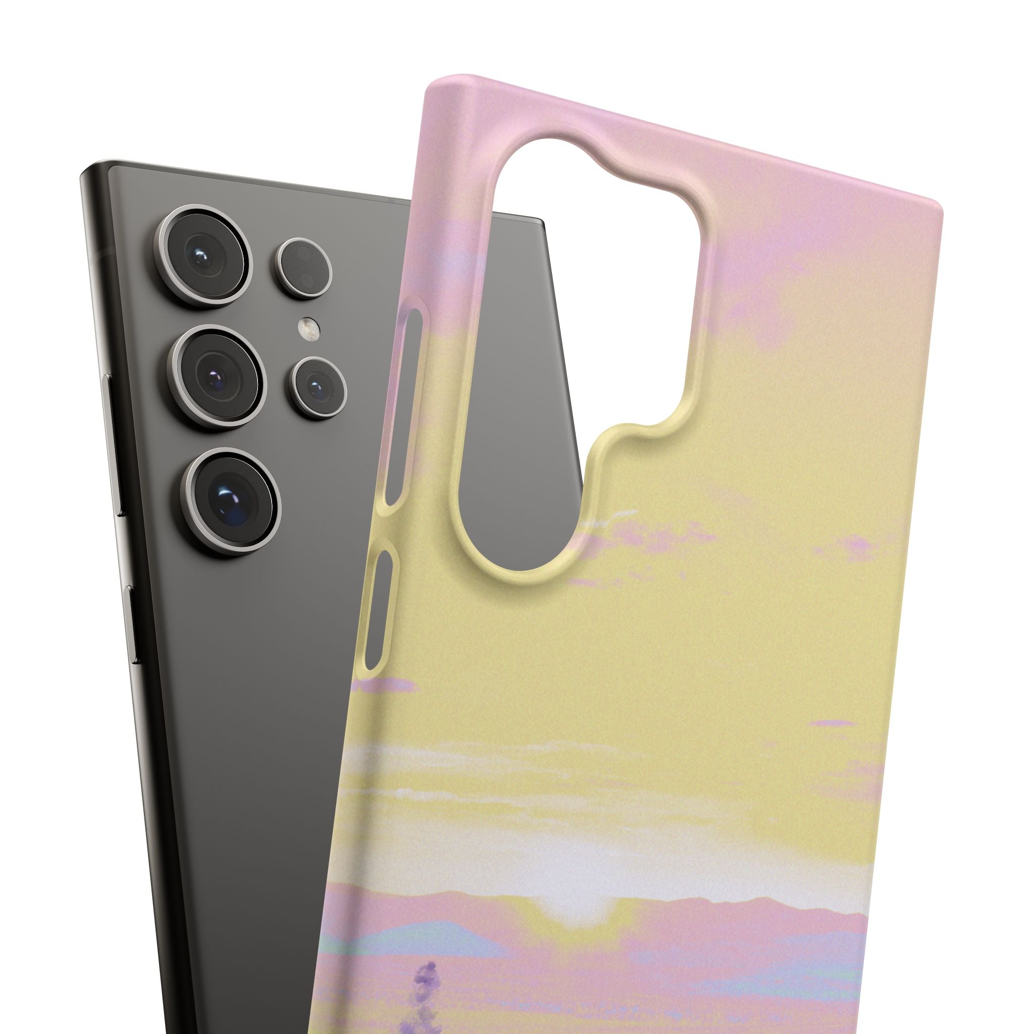 Pastel Lavender Field Phone Case — Sunset Sky Snap Case