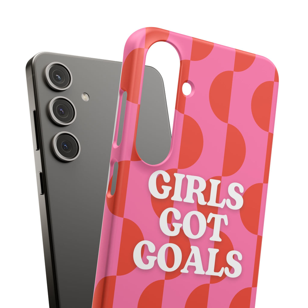 Girls Got Goals Phone Case - Retro Pink Red Motivational Snap Case