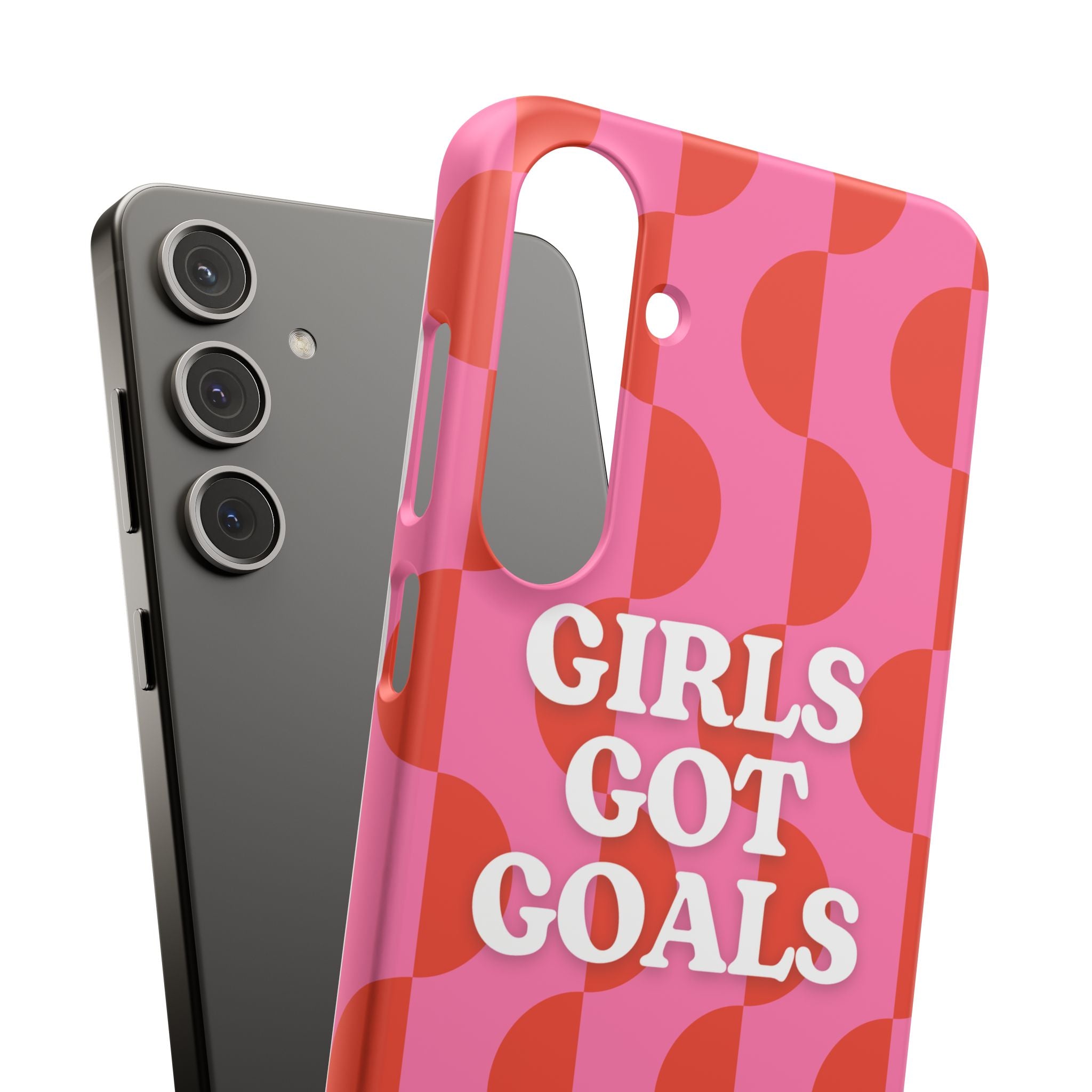 Girls Got Goals Phone Case - Retro Pink Red Motivational Snap Case