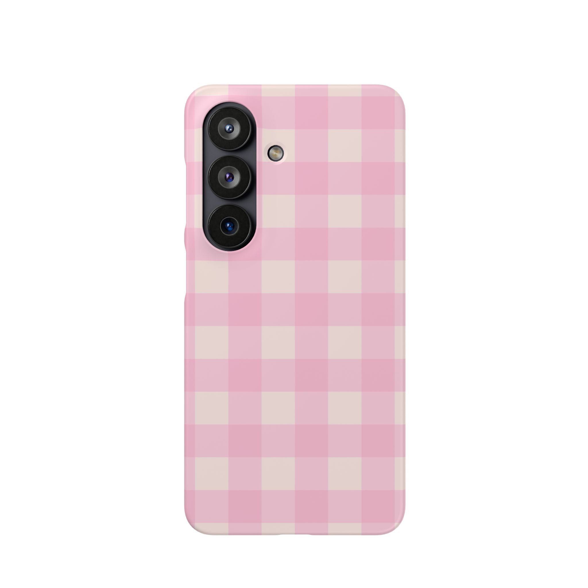 Pink Gingham Snap Phone Case - Cute Pastel Checkered iPhone Cover