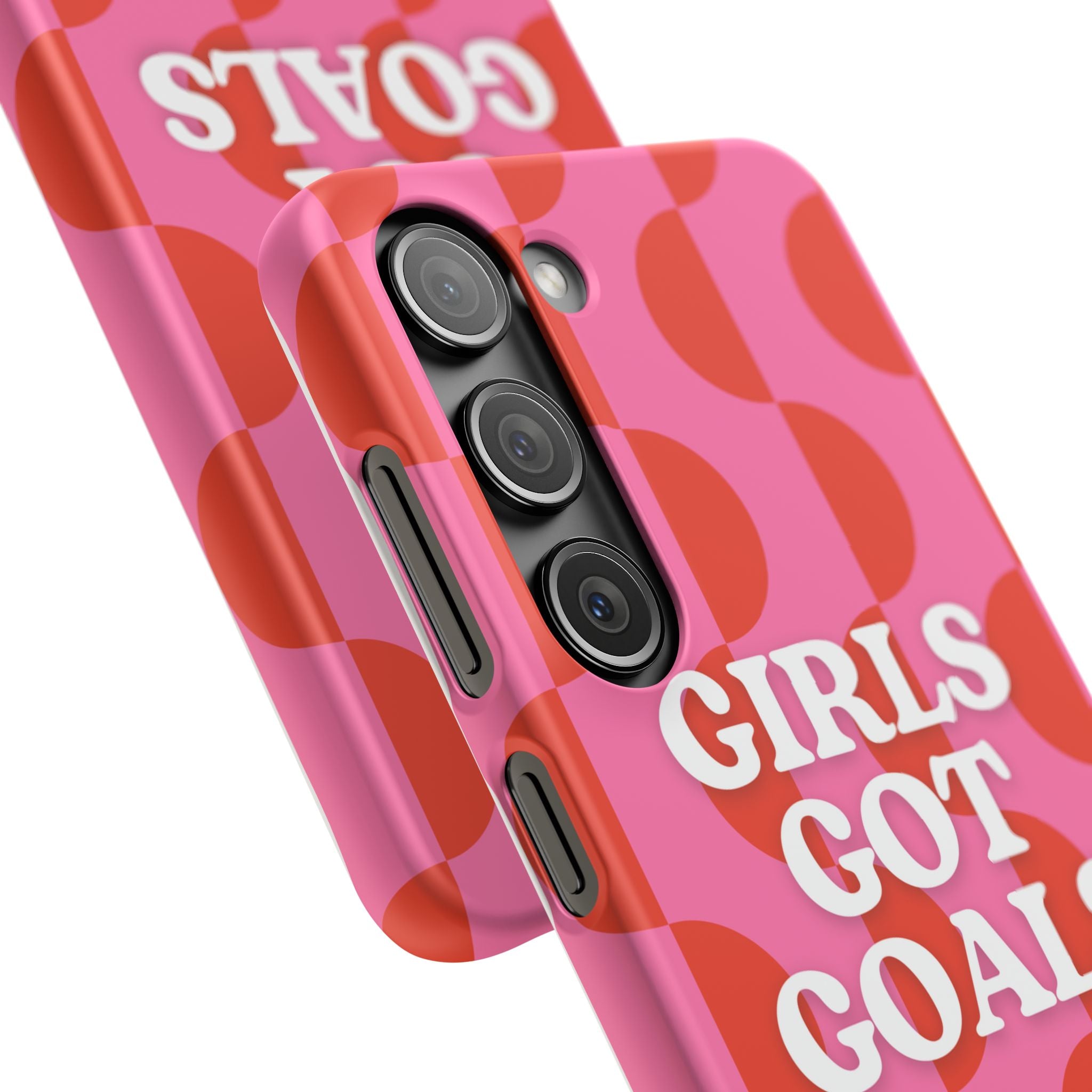 Girls Got Goals Phone Case - Retro Pink Red Motivational Snap Case