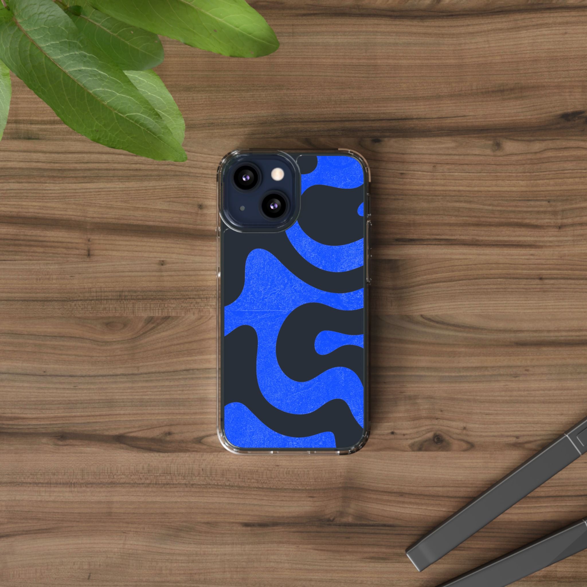 Copy of Abstract Blue Wave Clear Phone Case