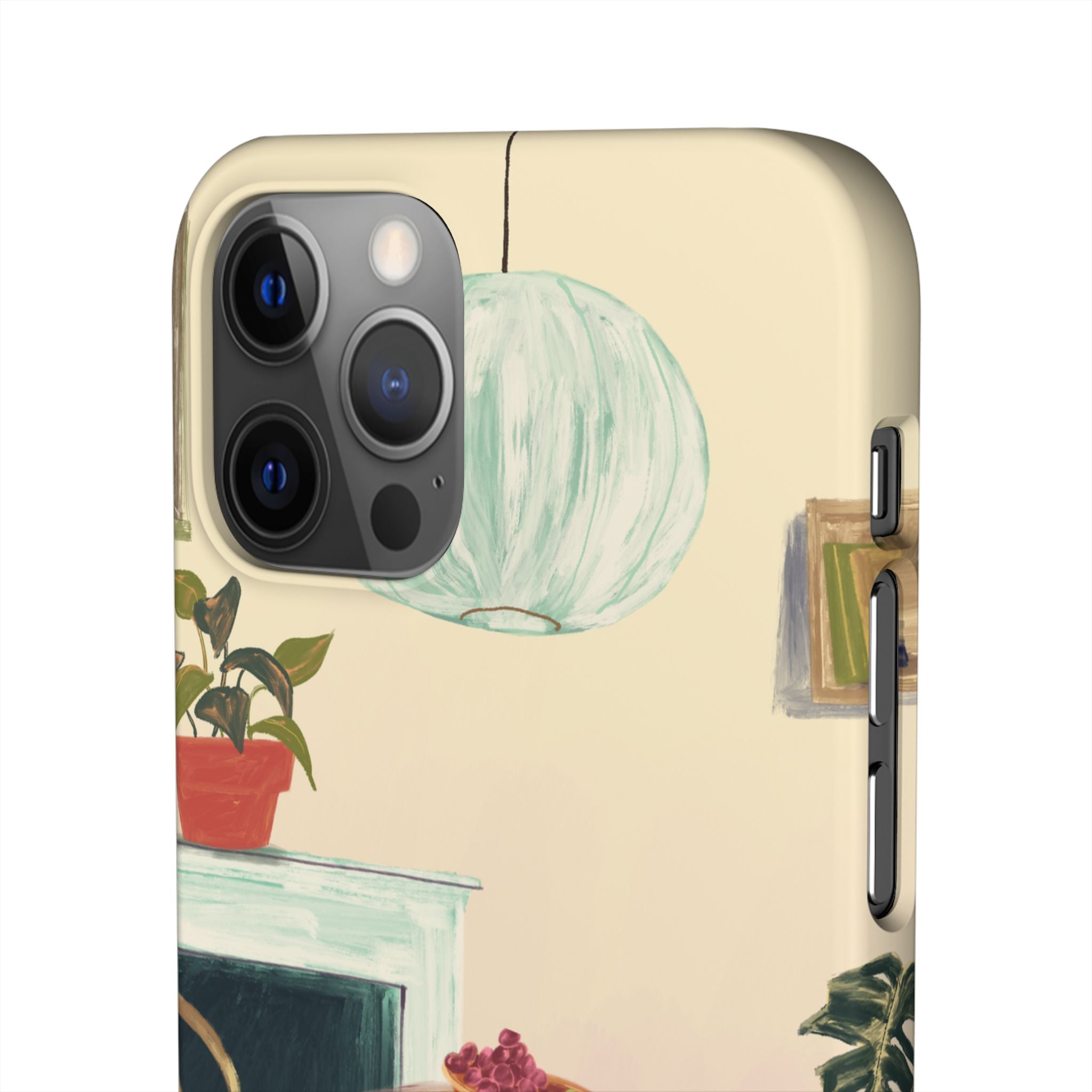Vintage Bistro Phone Case — Cozy Cafe Interior Illustration Snap Case