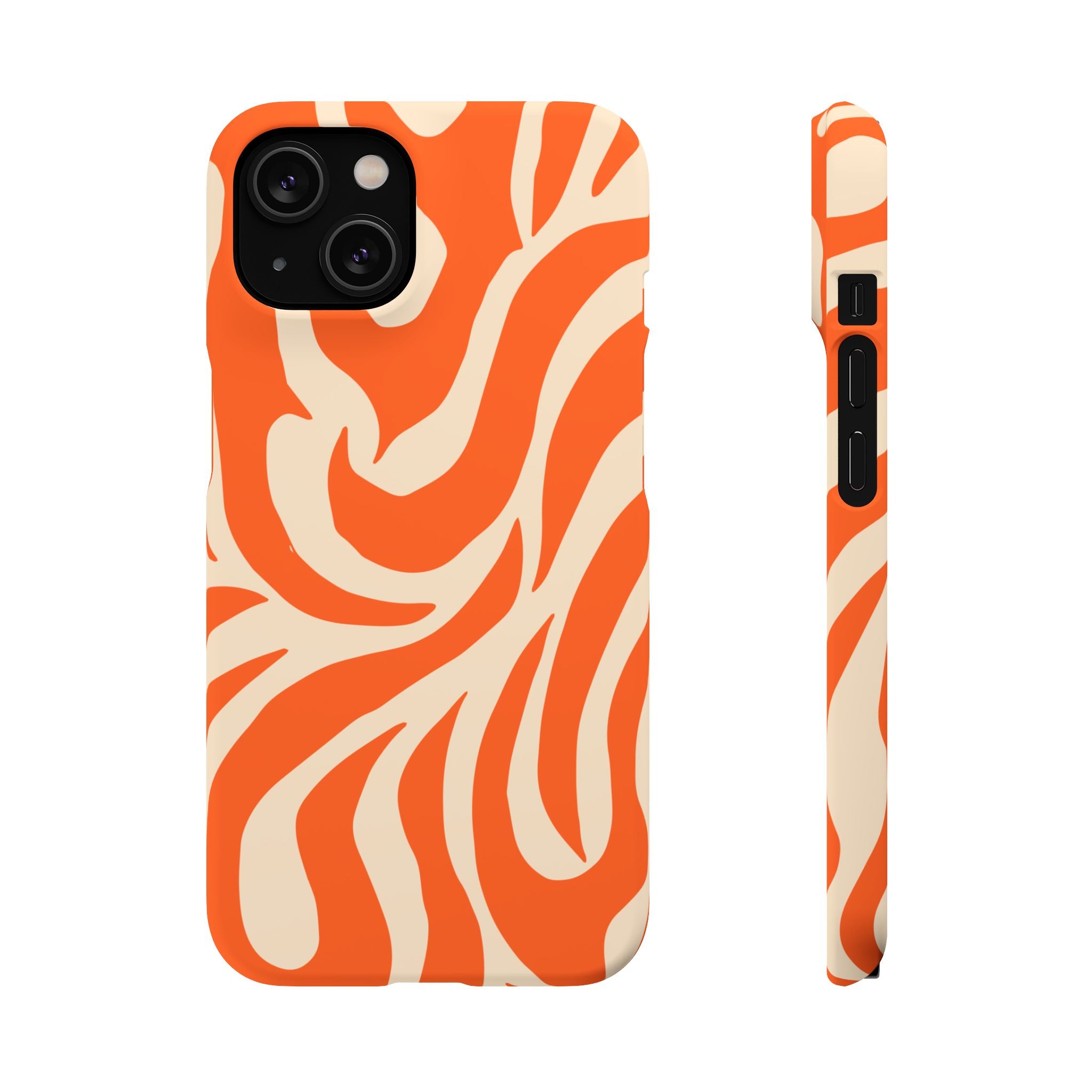 Orange Swirl Phone Case — Retro Abstract iPhone Snap Case