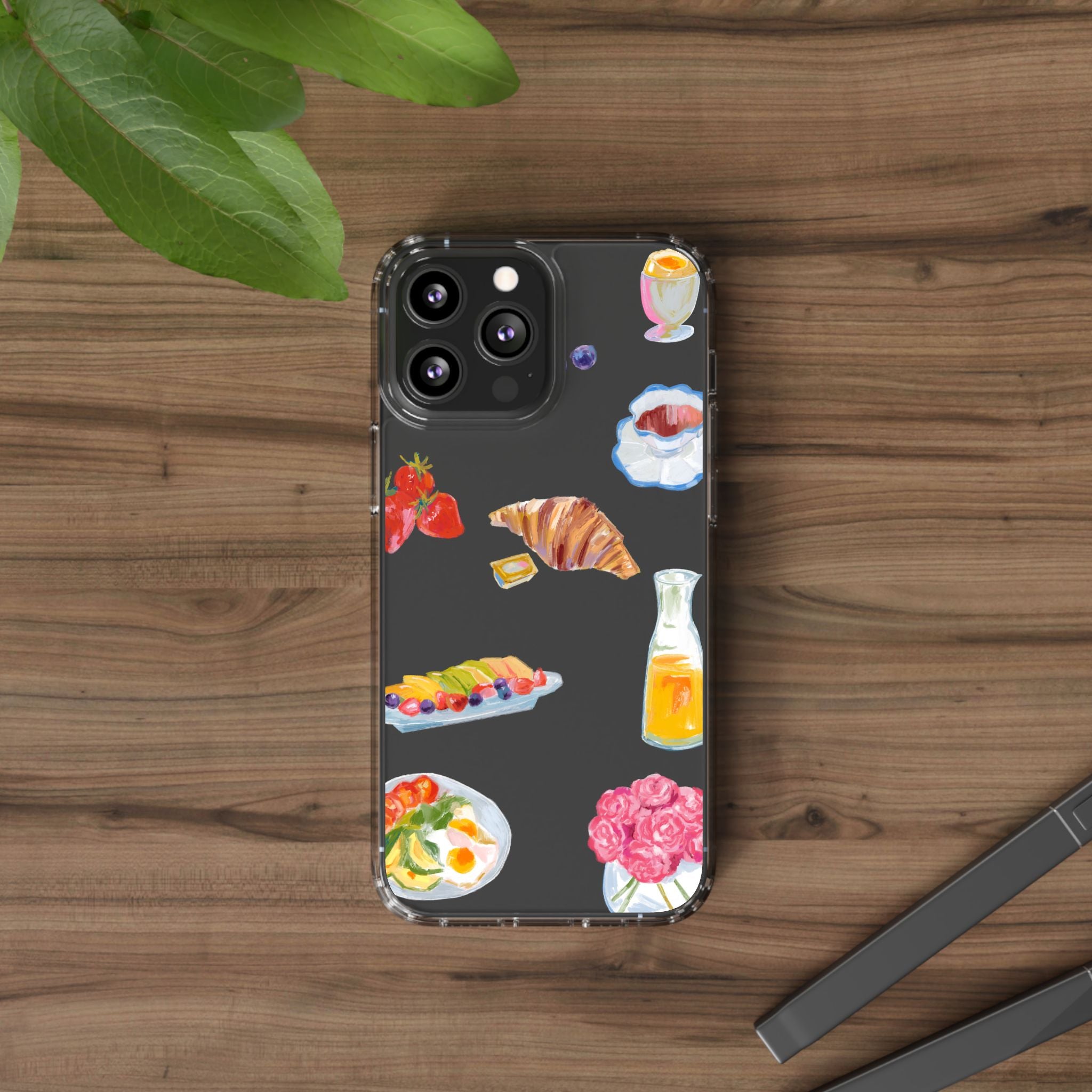 Clear Phone Case — Breakfast Pastries & Brunch Icons Clear Case