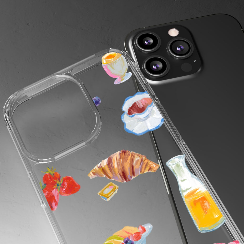 Clear Phone Case — Breakfast Pastries & Brunch Icons Clear Case