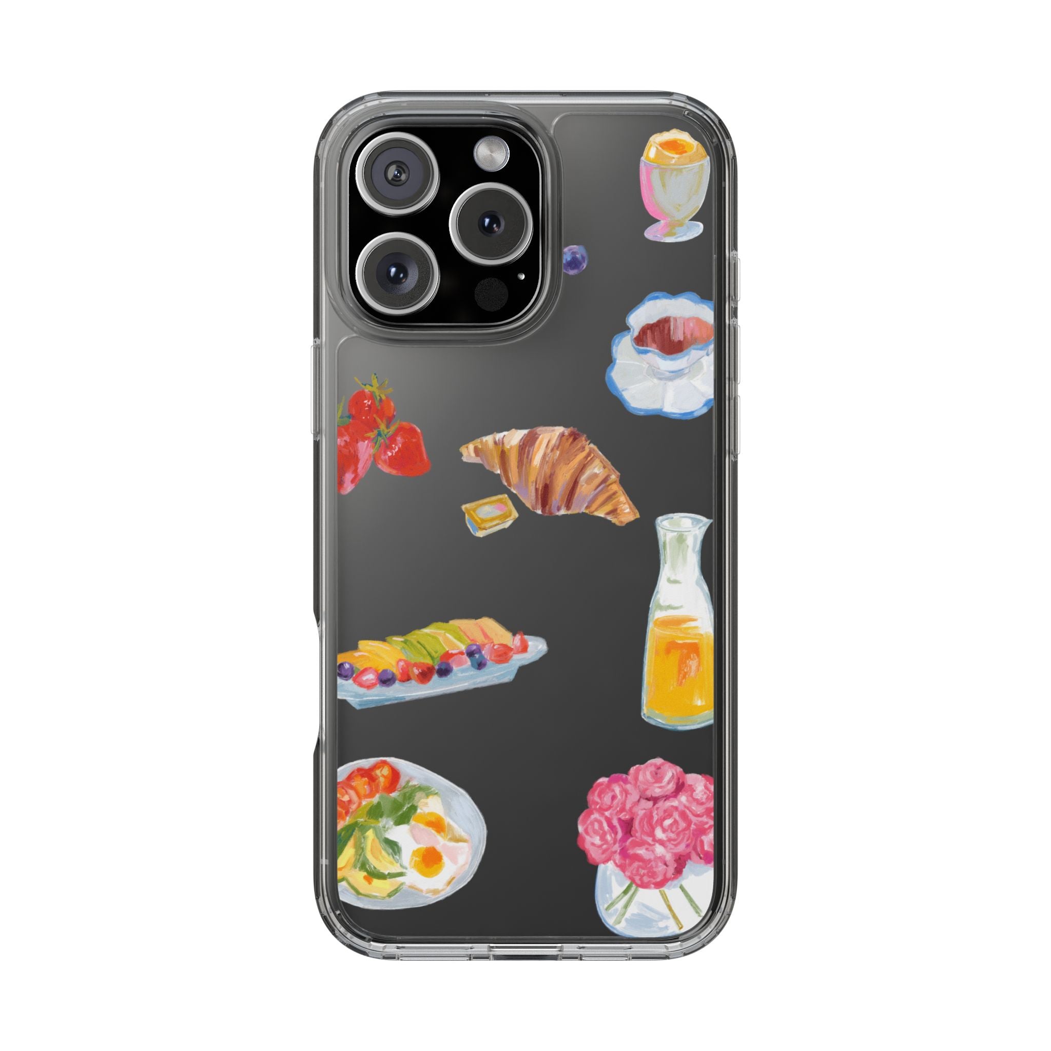 Clear Phone Case — Breakfast Pastries & Brunch Icons Clear Case