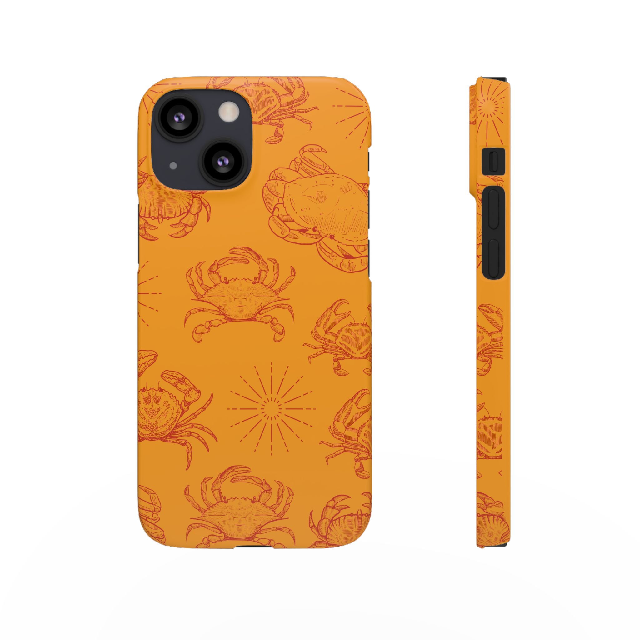 Crab Pattern Snap Case – Orange Coastal Phone Cover