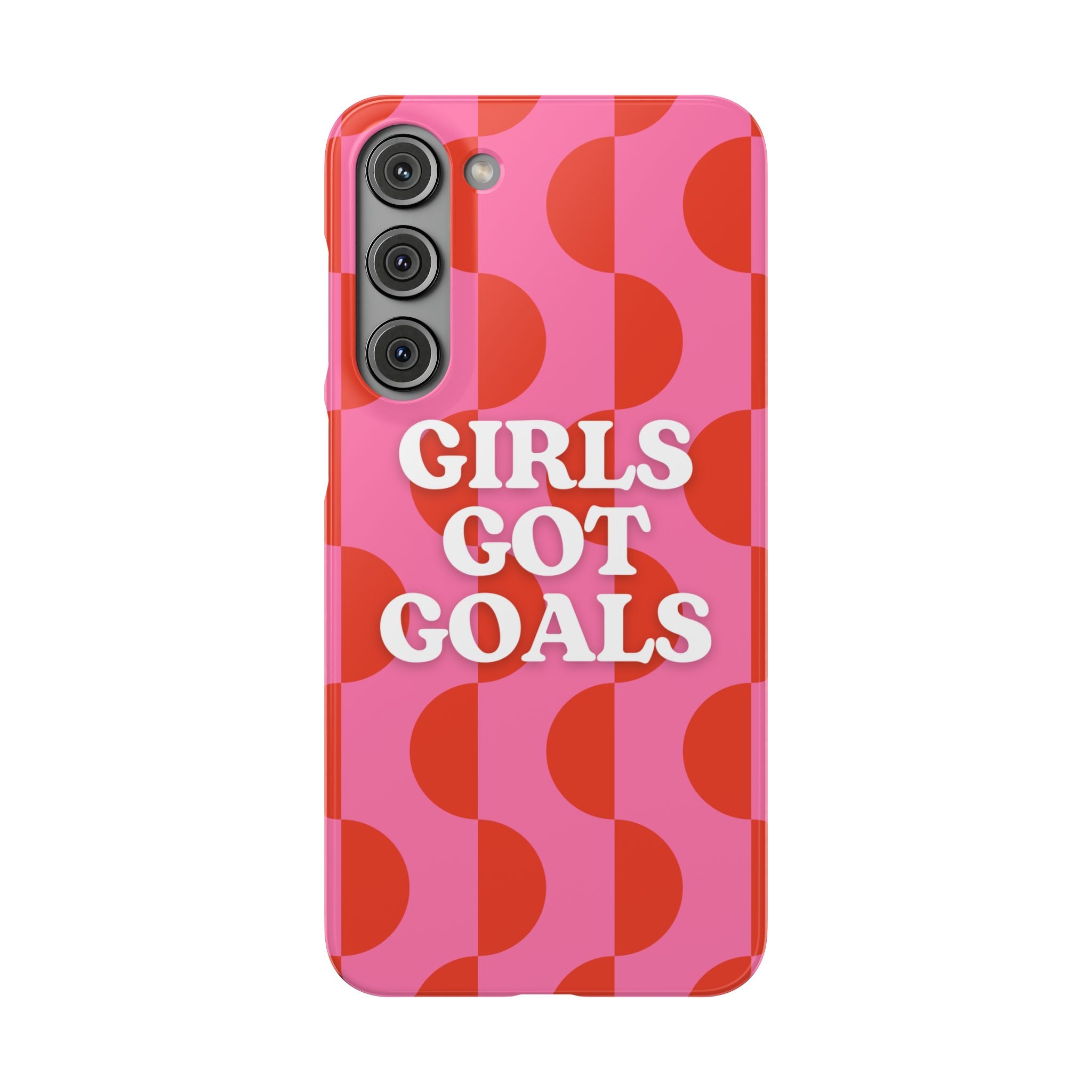 Girls Got Goals Phone Case - Retro Pink Red Motivational Snap Case