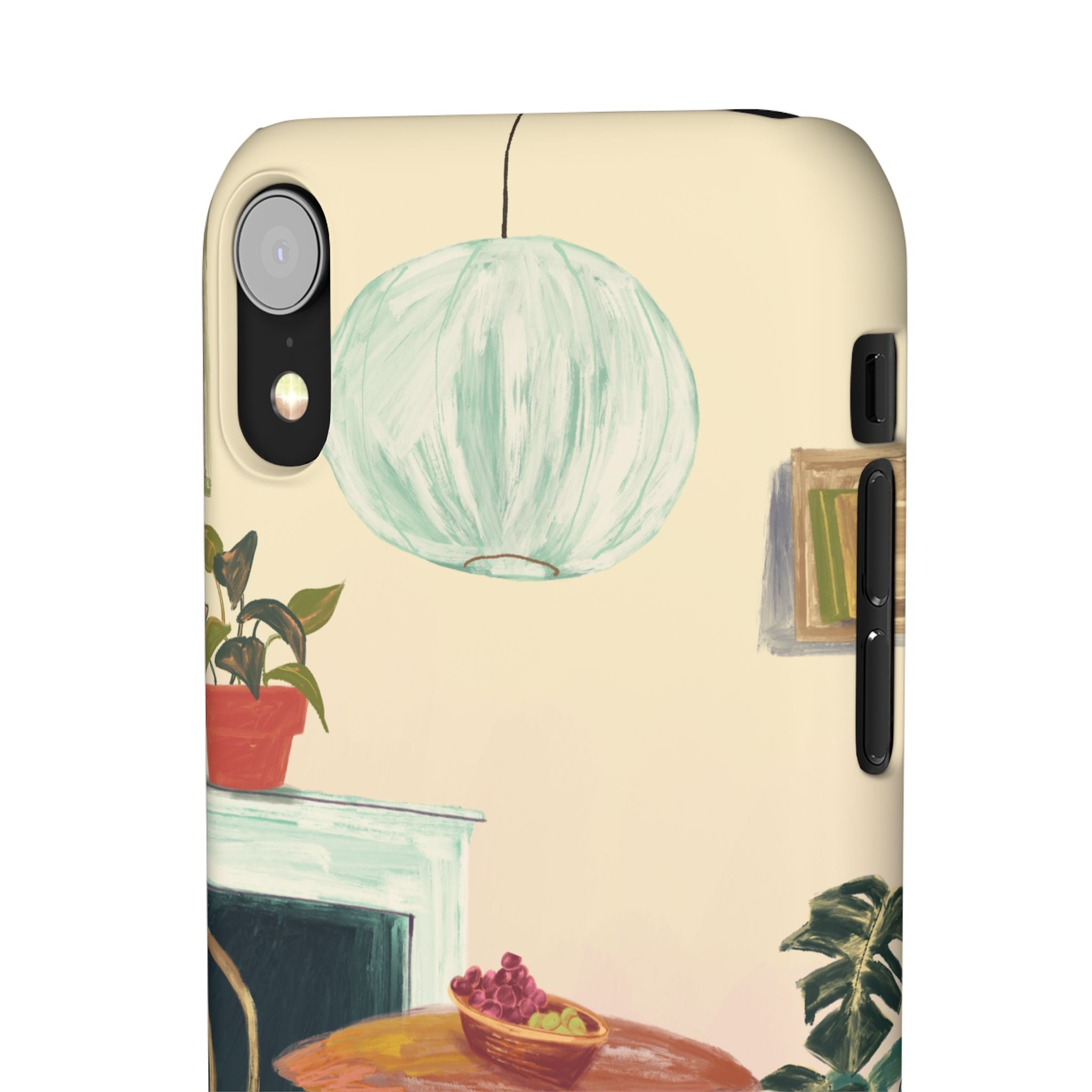 Vintage Bistro Phone Case — Cozy Cafe Interior Illustration Snap Case
